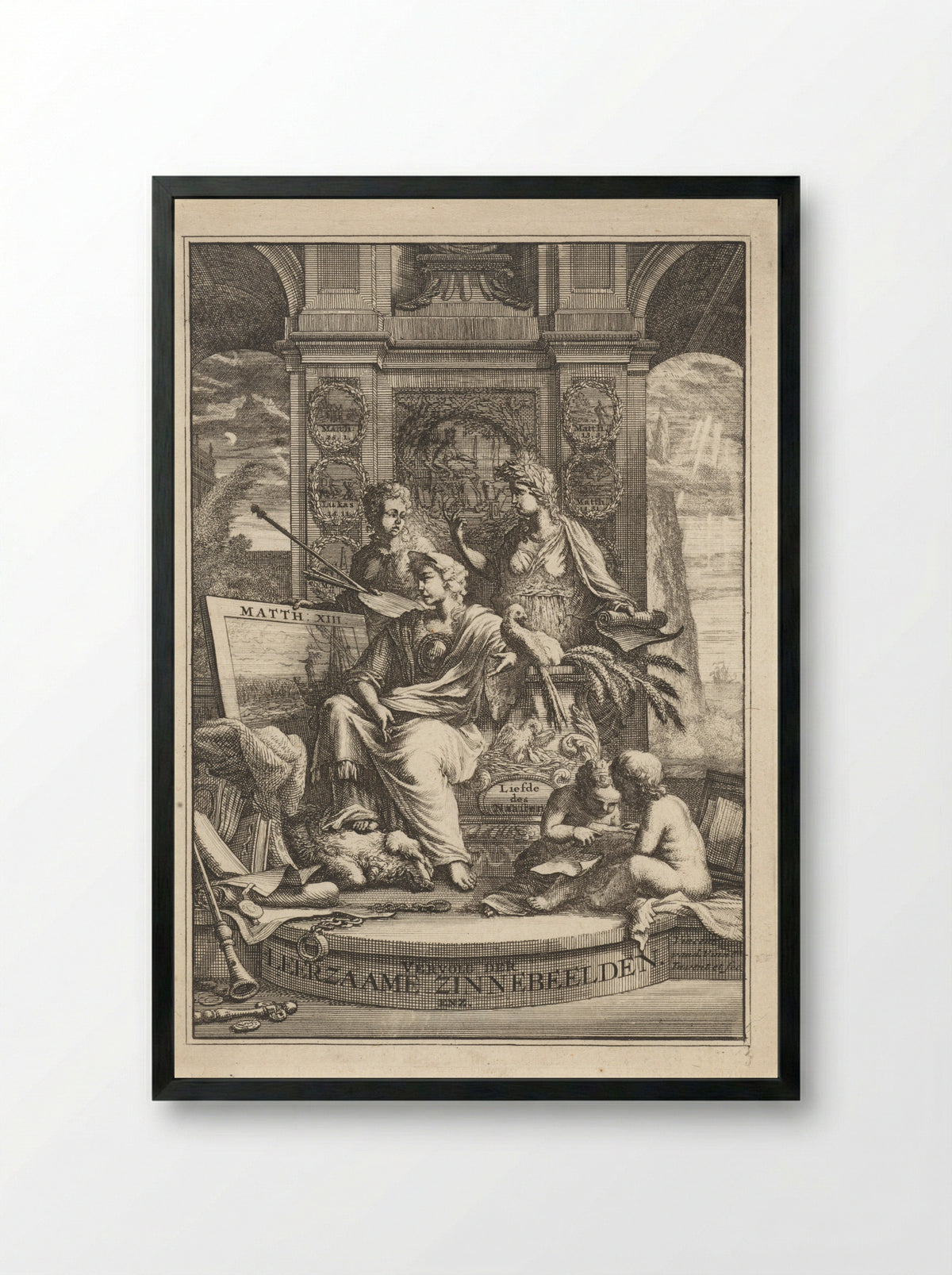 Leerzaamheid op een troon - Jan Bosch - Framed Print Black