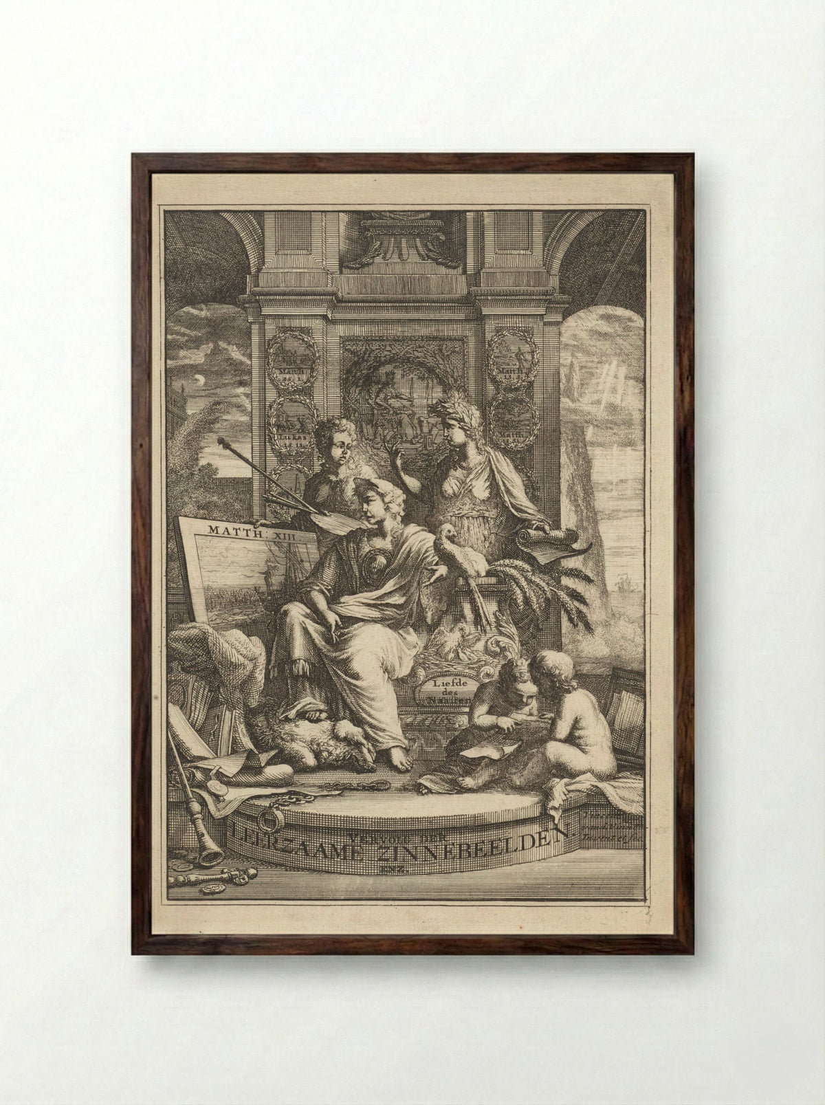 Leerzaamheid op een troon - Jan Bosch - Framed Print Dark Wood