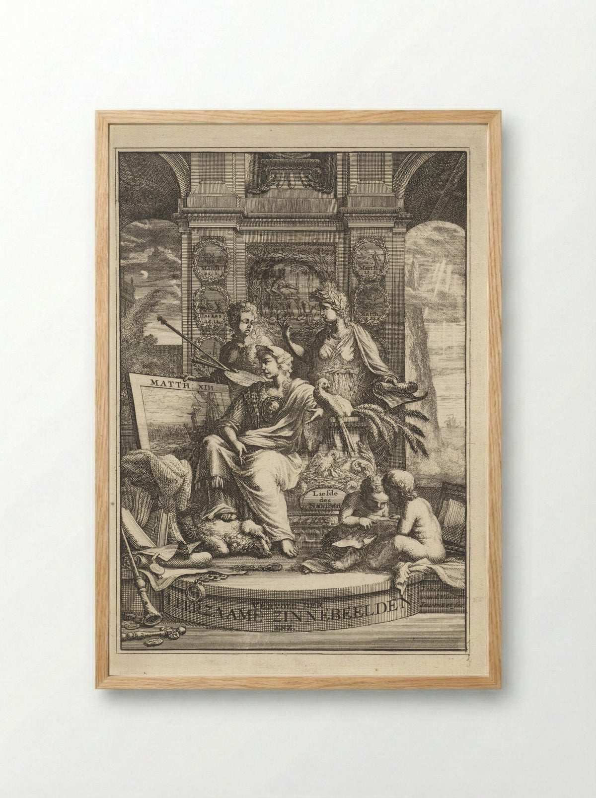 Leerzaamheid op een troon - Jan Bosch - Framed Print Wood