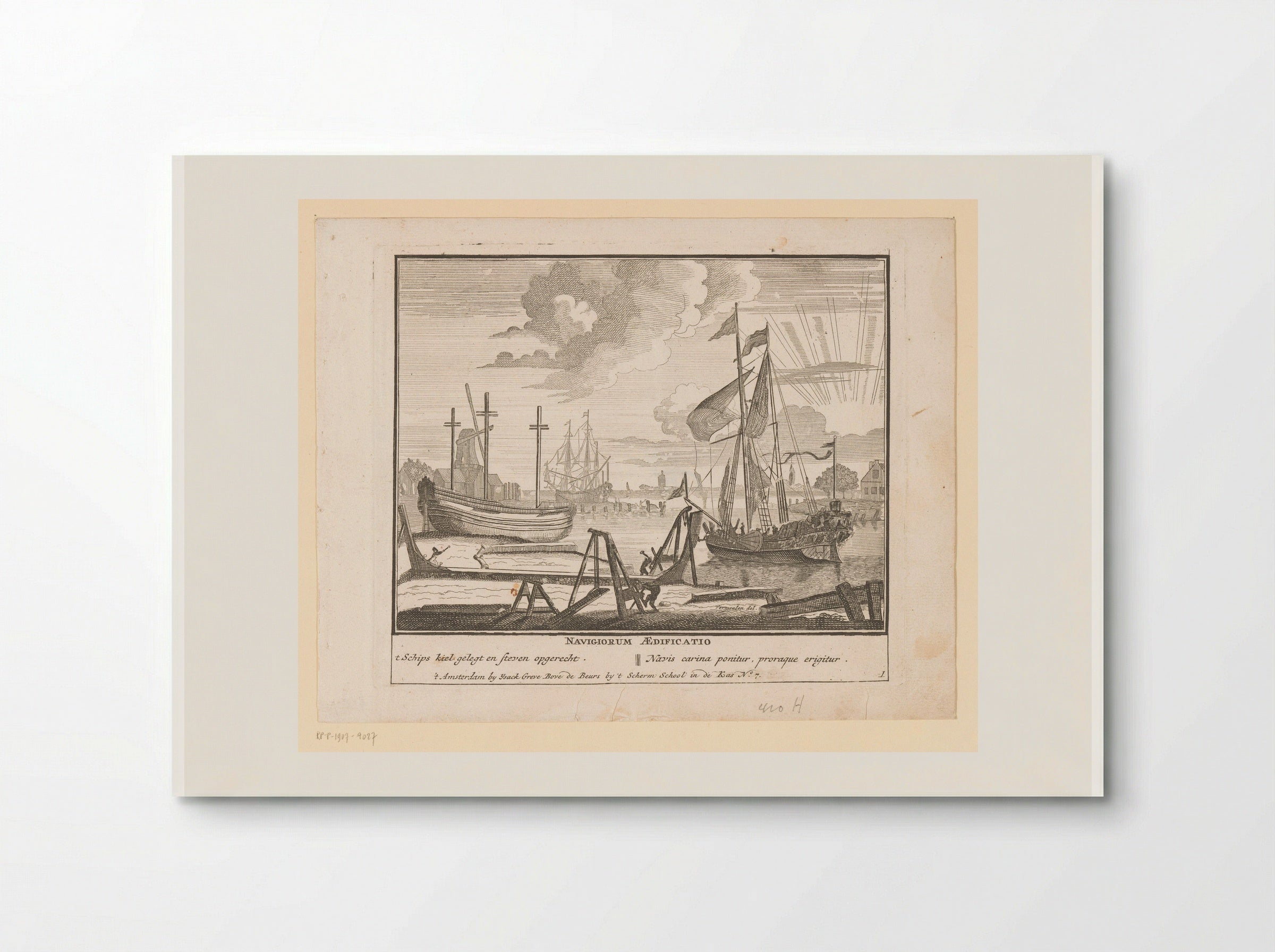 Leggen van de kiel en het oprichten van het steven - Pieter van den Berge - Poster