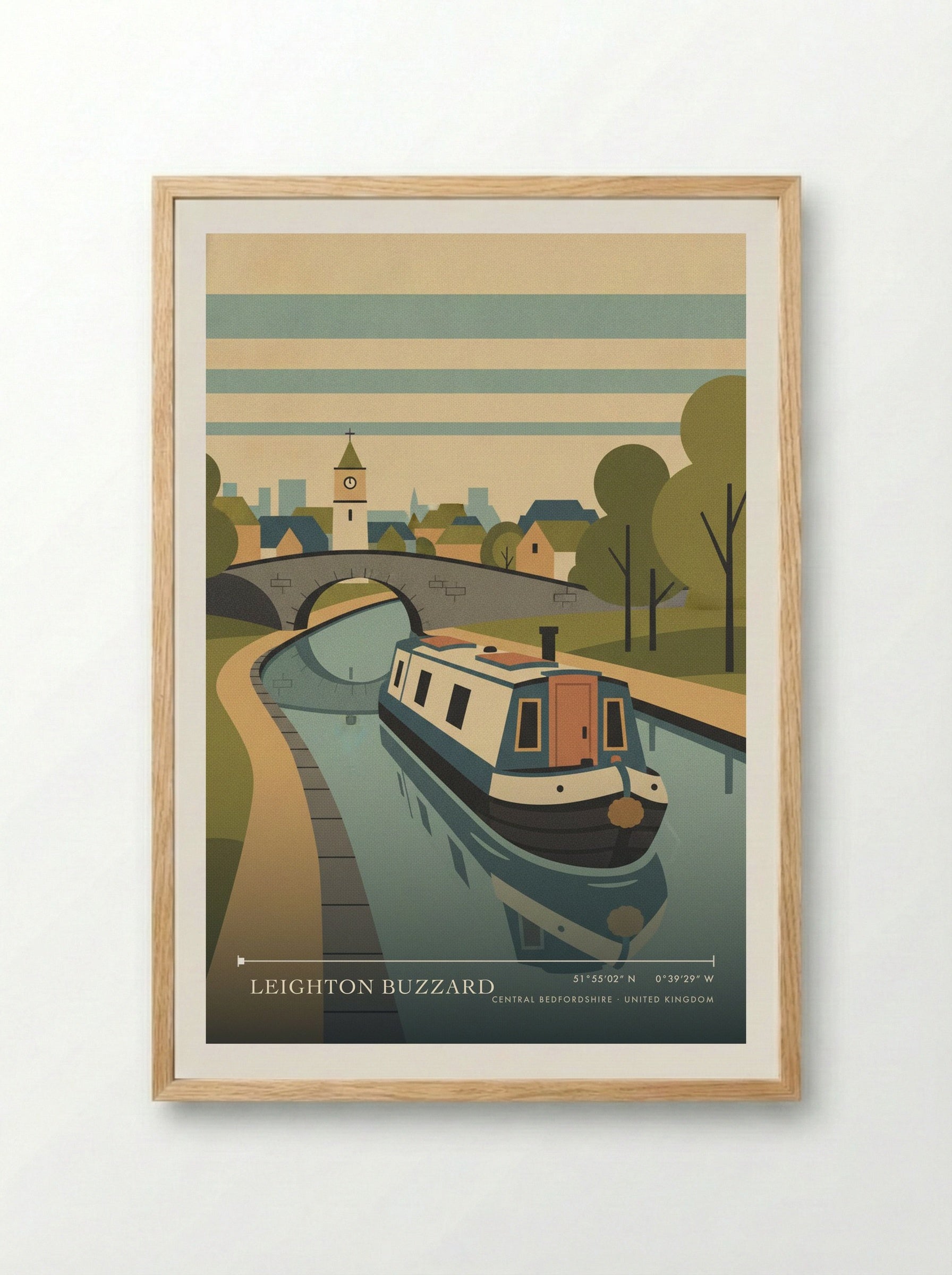 Leighton Buzzard Central Bedfordshire United Kingdom Travel Poster - Framed Print Wood
