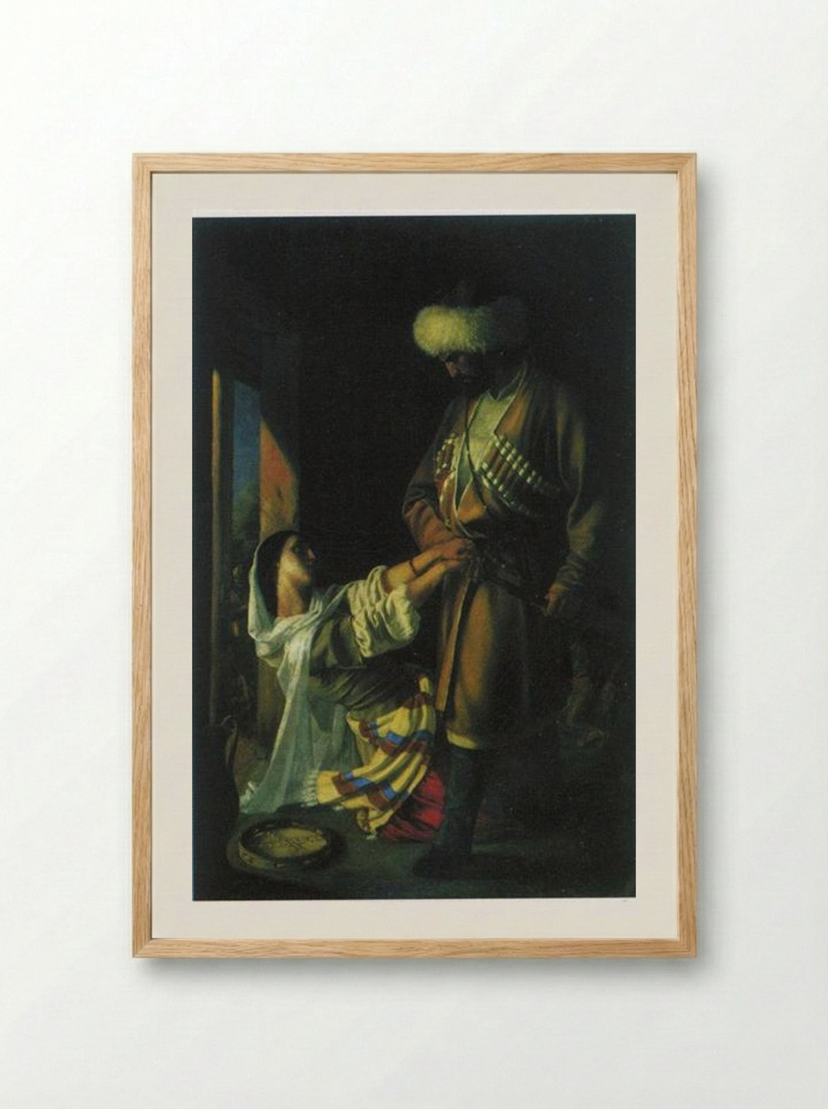 Leila and Khaji-Abrek - Nikolai Ge - Framed Print Wood