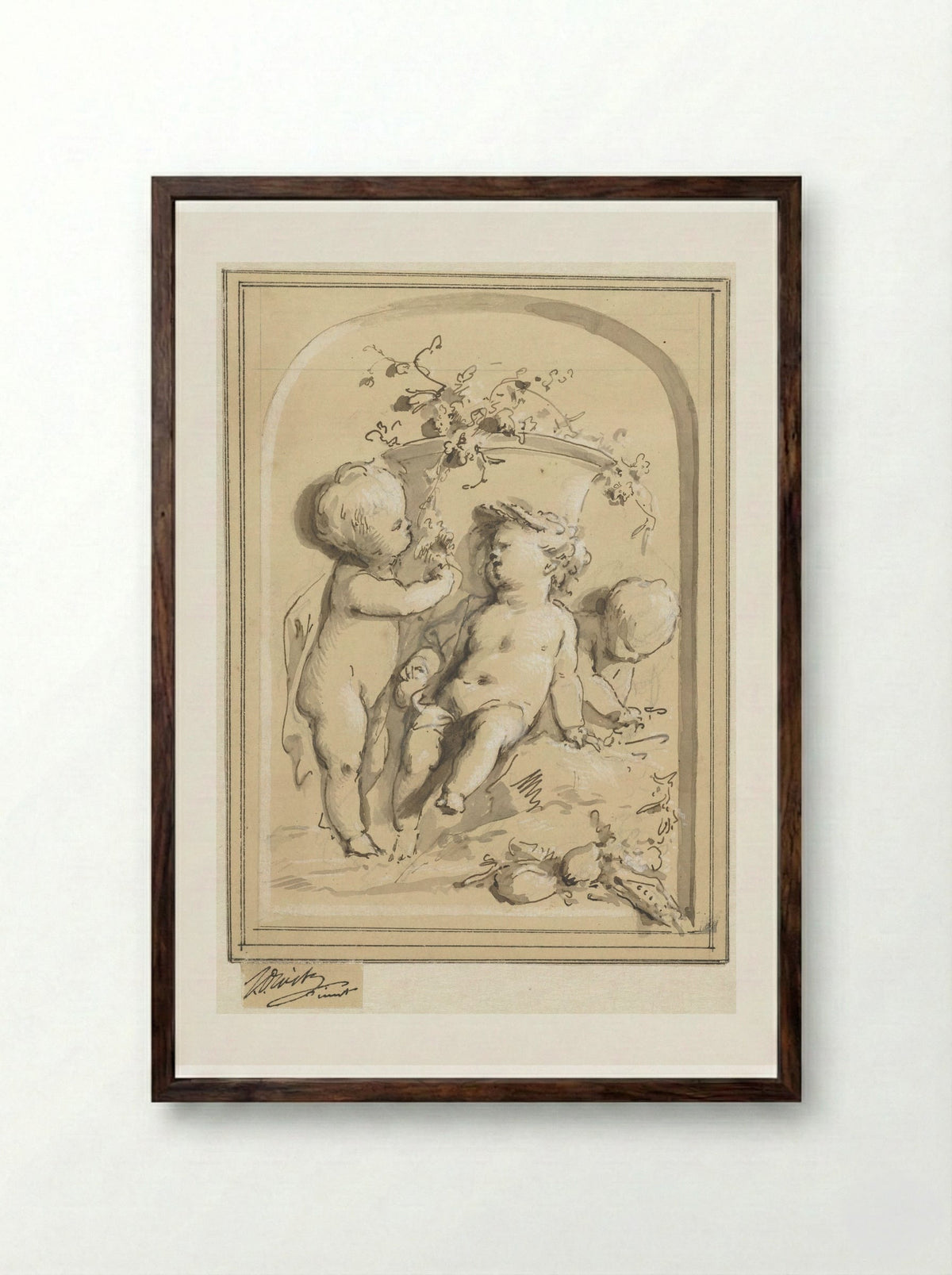 Lente en zomer (Spring and Summer) - Jacob de Wit - Framed Print Dark Wood