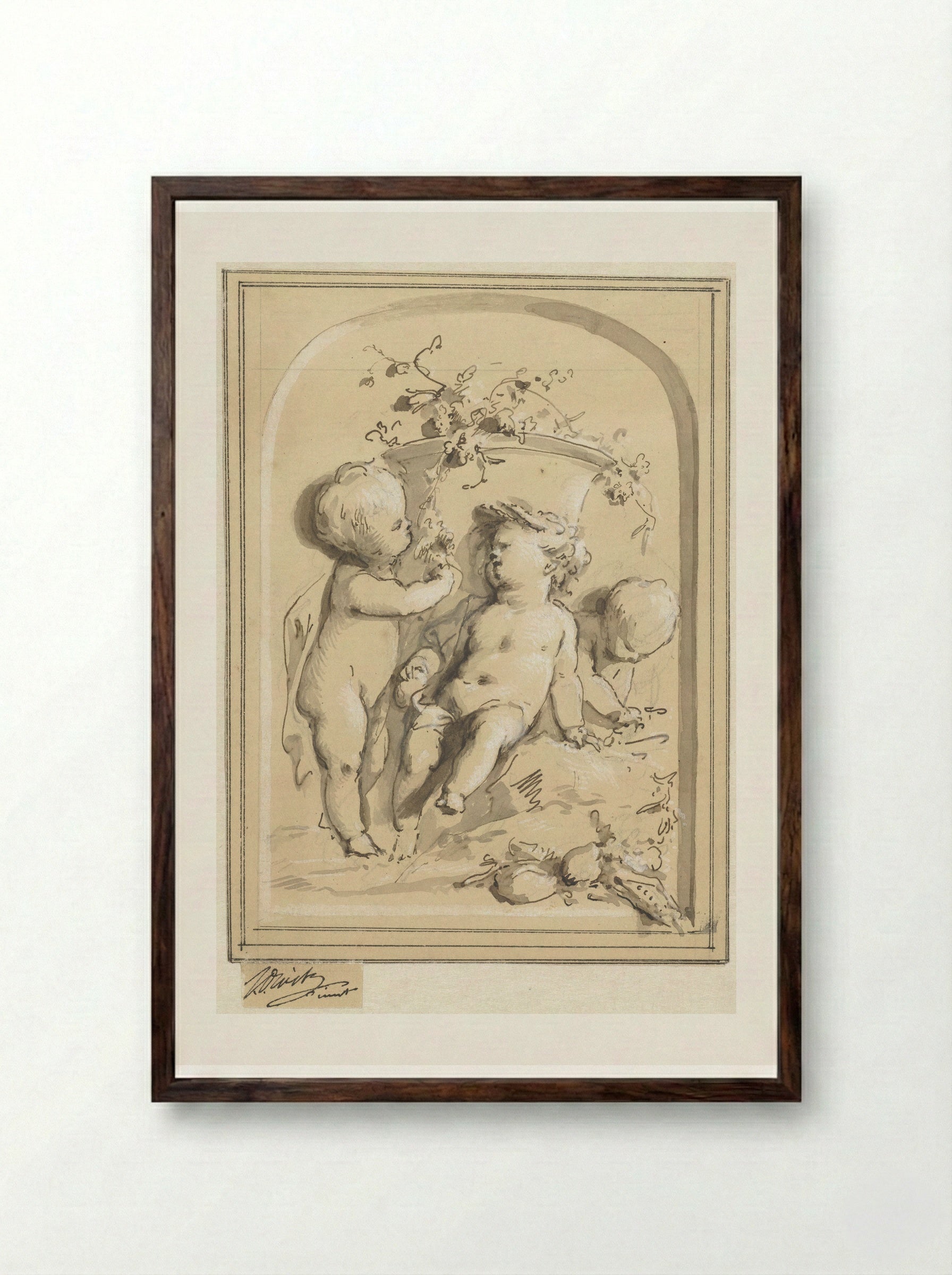 Lente en zomer (Spring and Summer) - Jacob de Wit - Framed Print Dark Wood