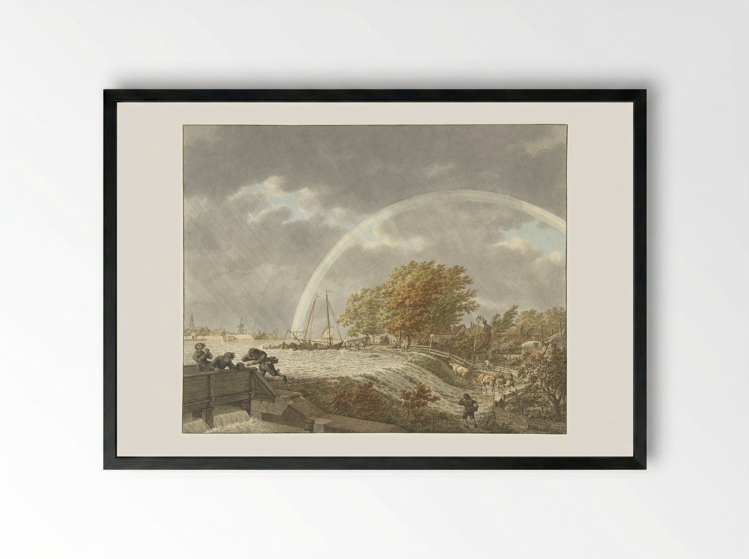 Lente, morgen en aarde - Jacob Cats - Framed Print Black