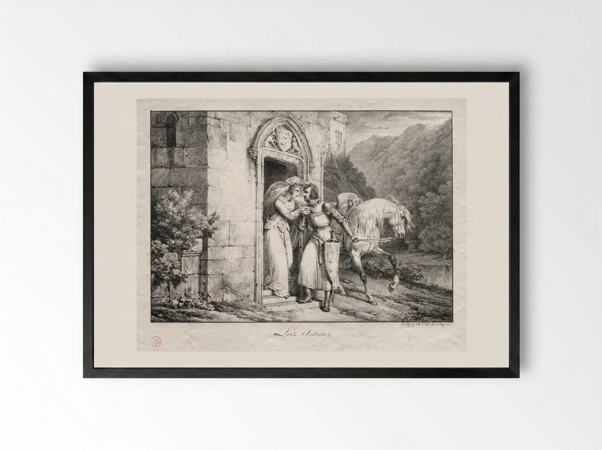Les Adieux - Horace Vernet - Framed Print Black