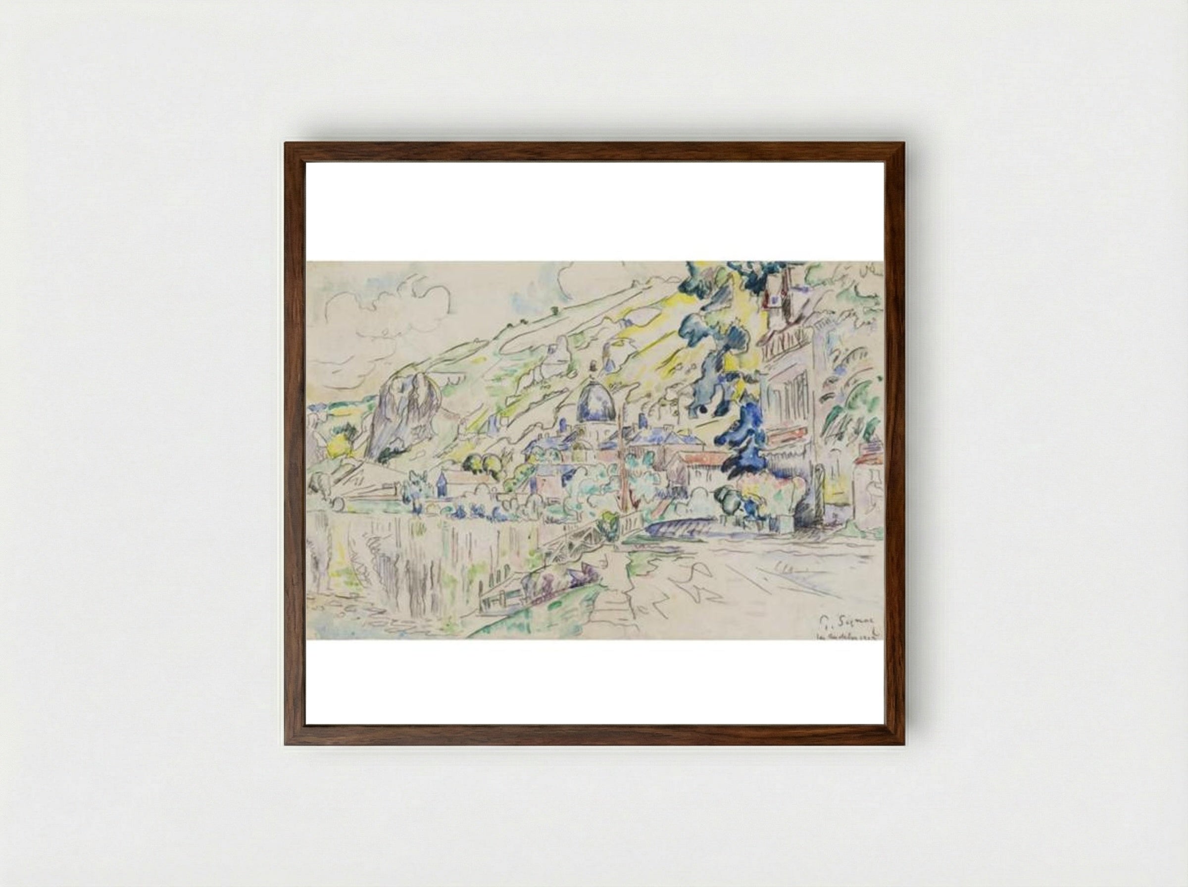 Les Andelys - Paul Signac - Framed Print Dark Wood