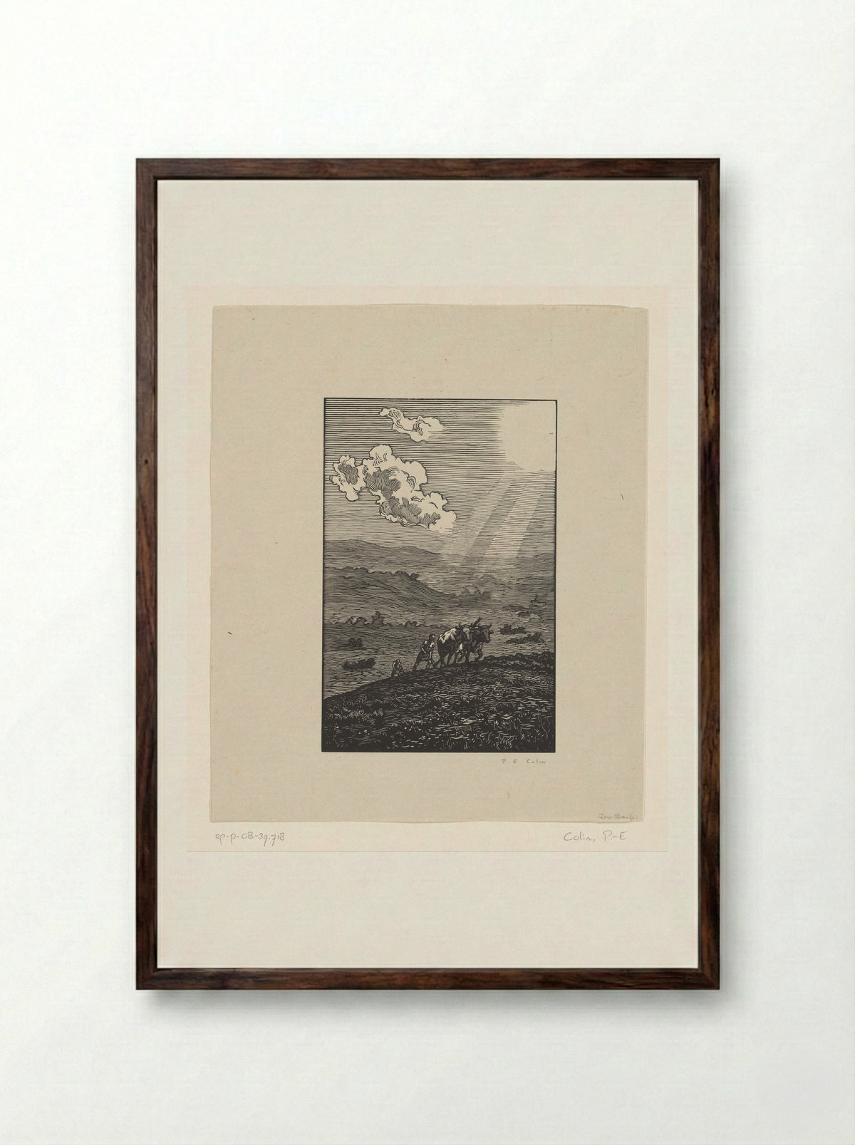 Les Boeufs - Paul-Émile Colin - Framed Print Dark Wood