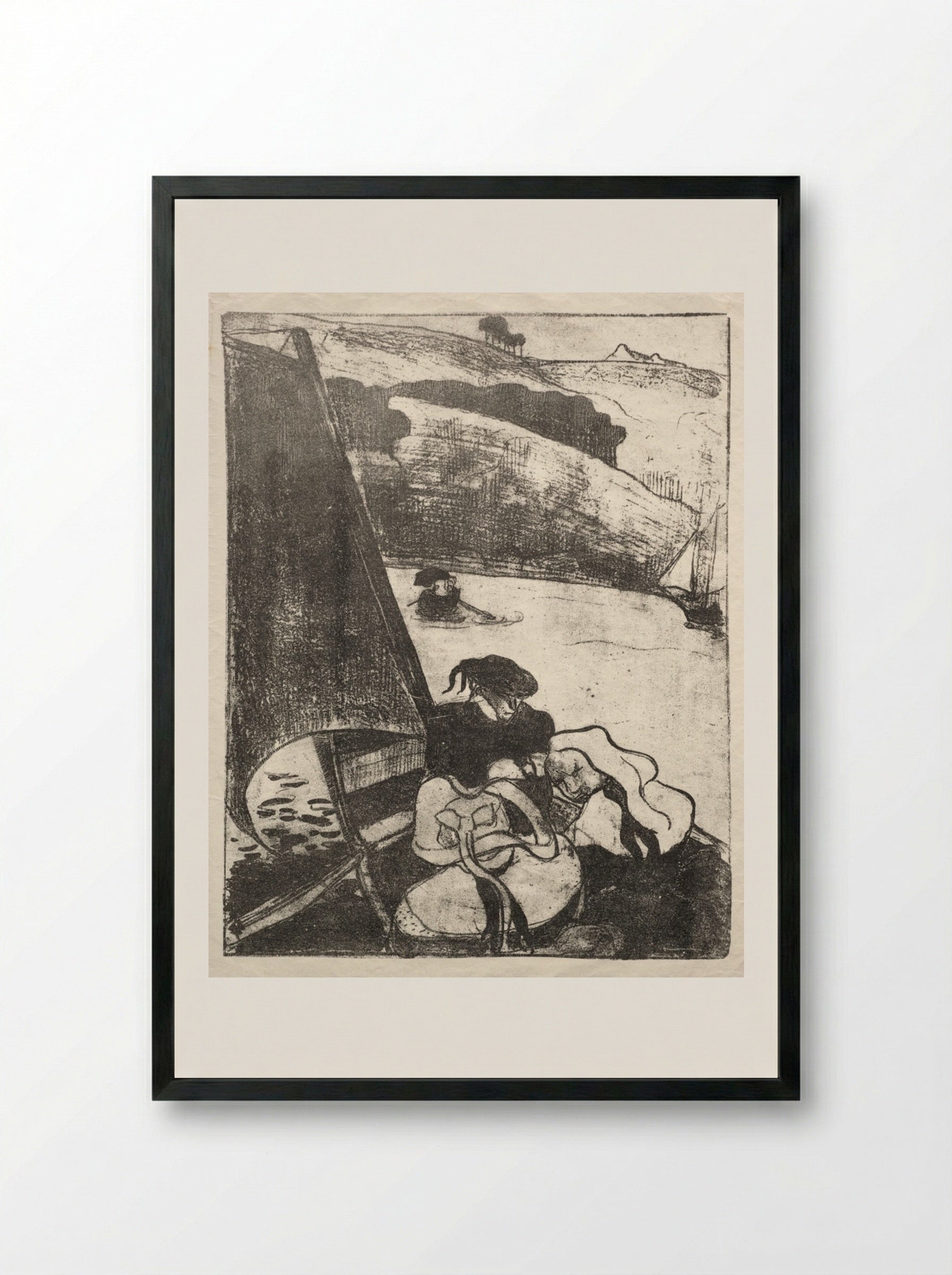Les Bretonneries: The Return from the Pilgrimage - Émile Bernard - Framed Print Black