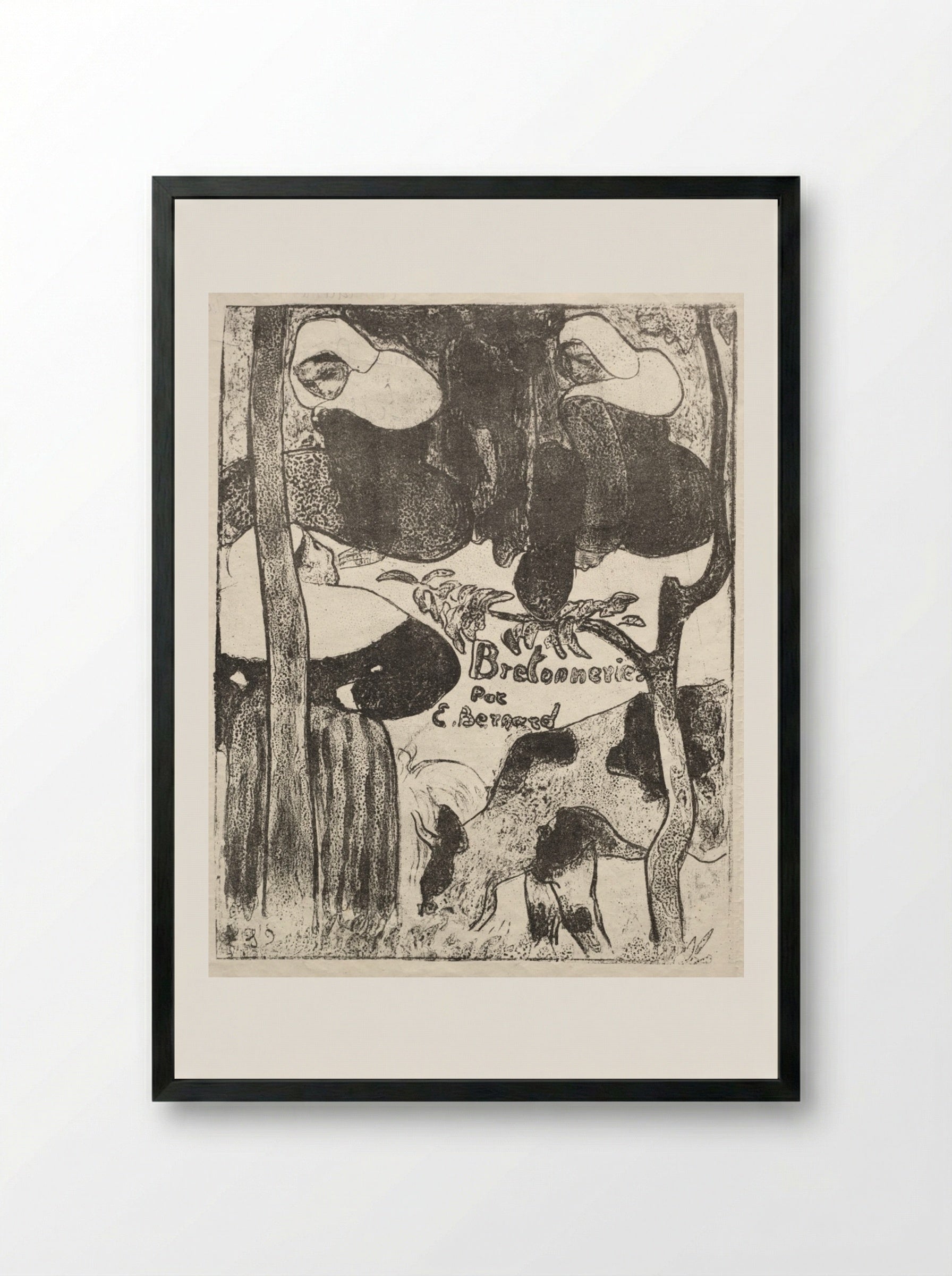 Les Bretonneries: Title Page - Émile Bernard - Framed Print Black