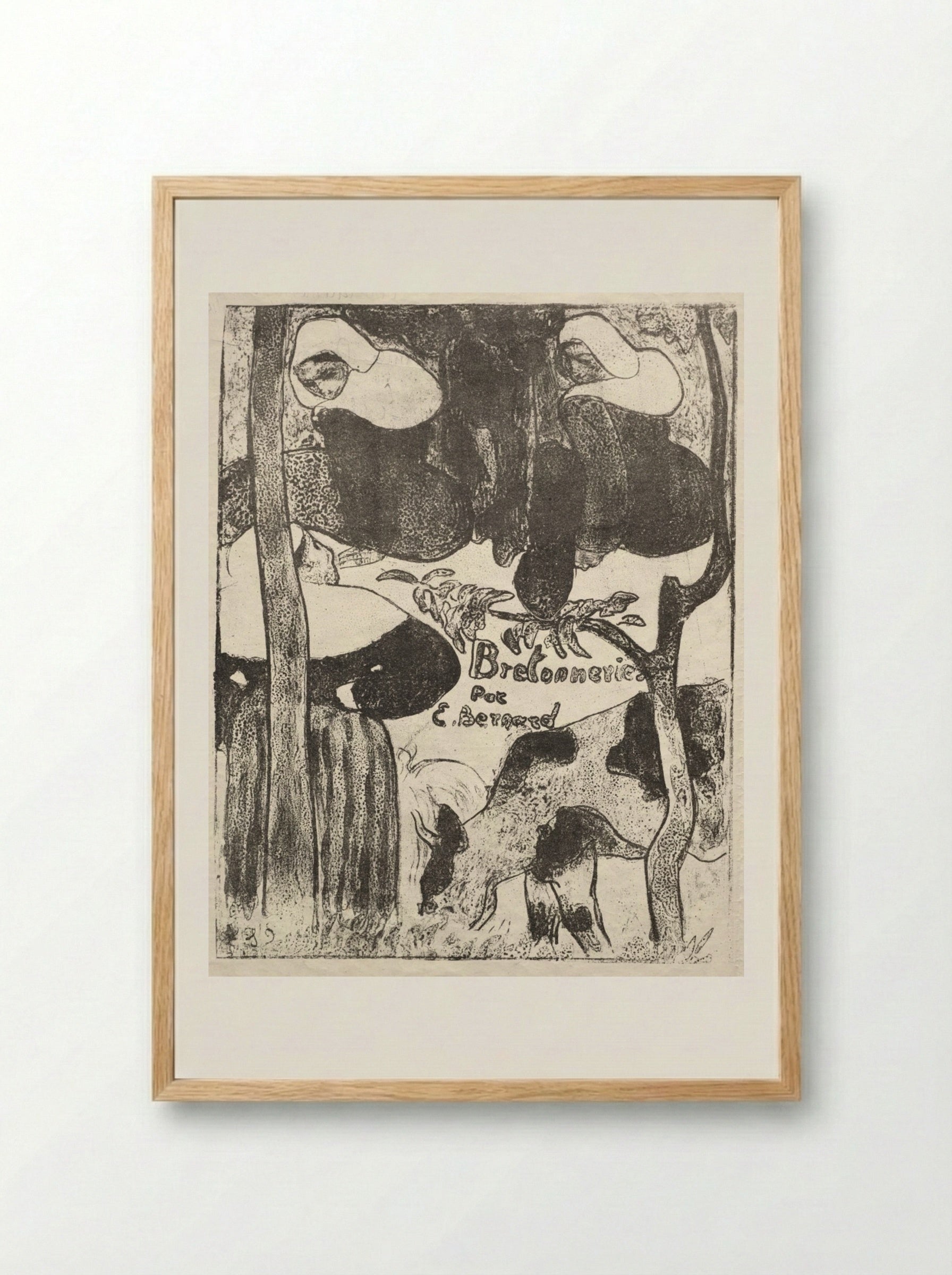 Les Bretonneries: Title Page - Émile Bernard - Framed Print Wood