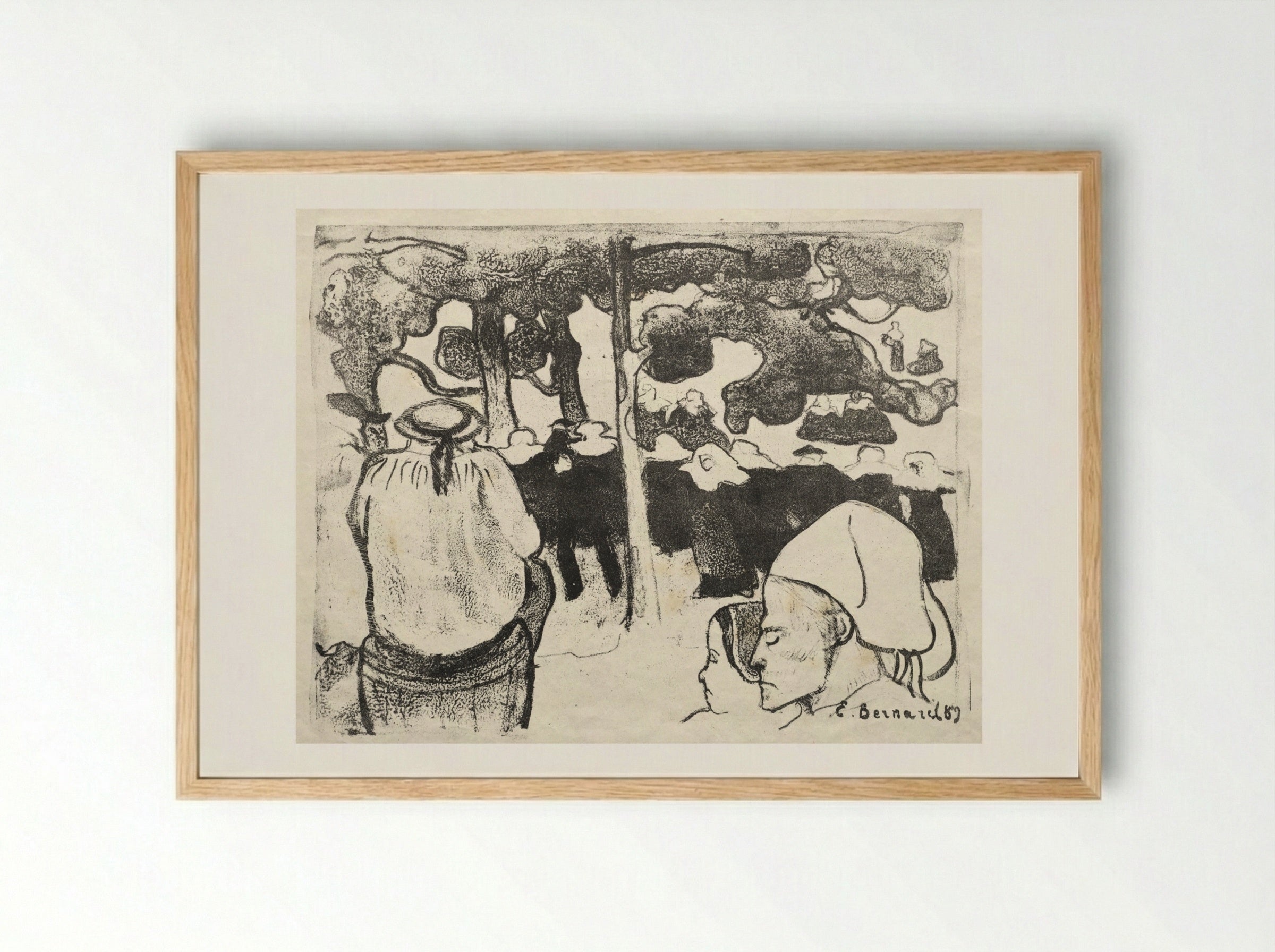 Les Bretonneries: Wedding in Brittany - Émile Bernard - Framed Print Wood
