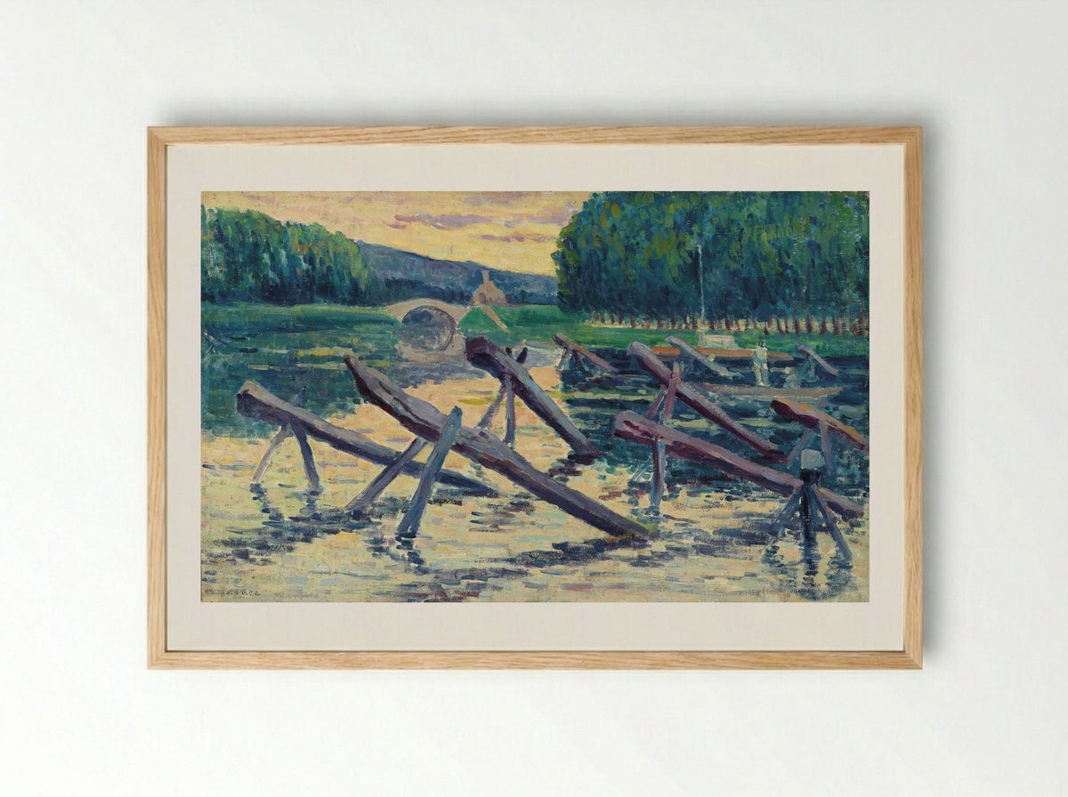 Les Chevalets Sur La Cure - Maximilien Luce - Framed Print Wood