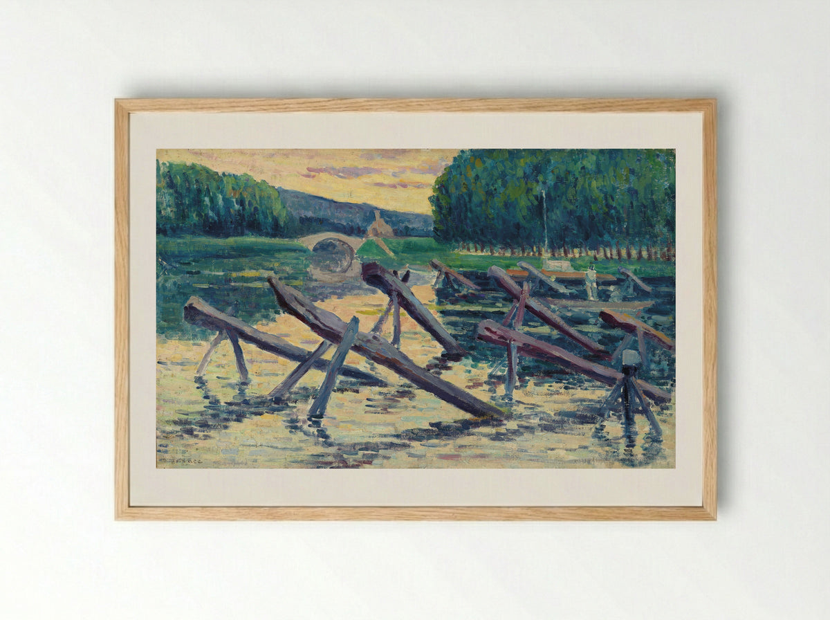 Les Chevalets Sur La Cure - Maximilien Luce - Framed Print Wood