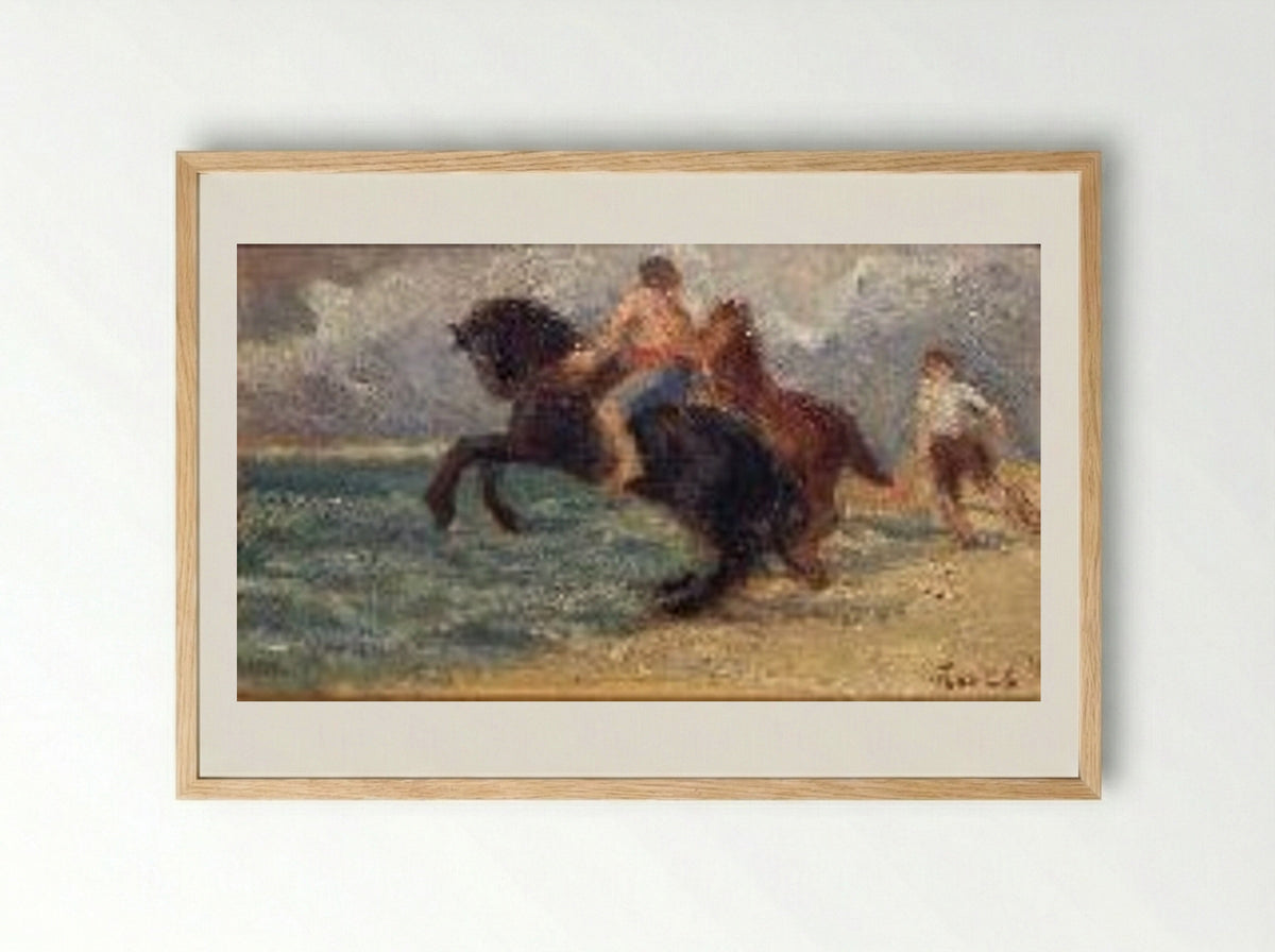 Les Chevaux De La Mer - Maximilien Luce - Framed Print Wood