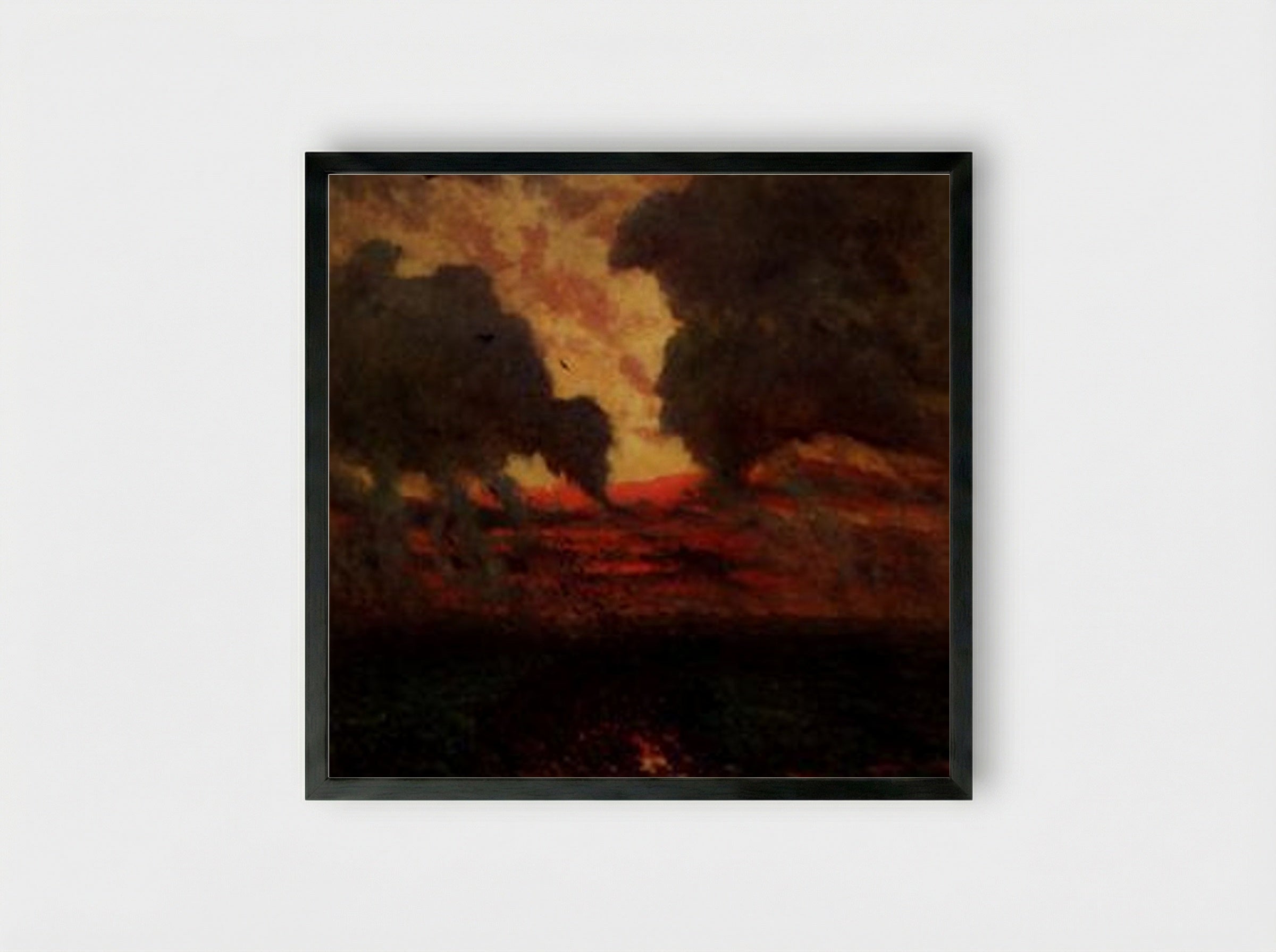 Les Corbeaux, Soir D'Orage - Jules Breton - Framed Print Black