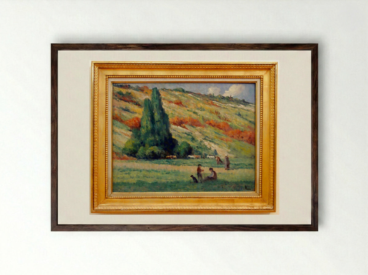 Les Coteaux, Bessy-sur-Cure - Maximilien Luce - Framed Print Dark Wood