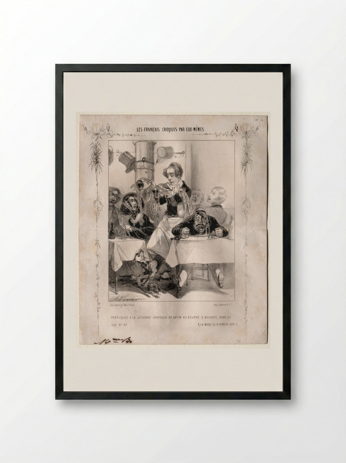 Les Français croqués par eux-mêmes - Charles Vernier - Framed Print Black