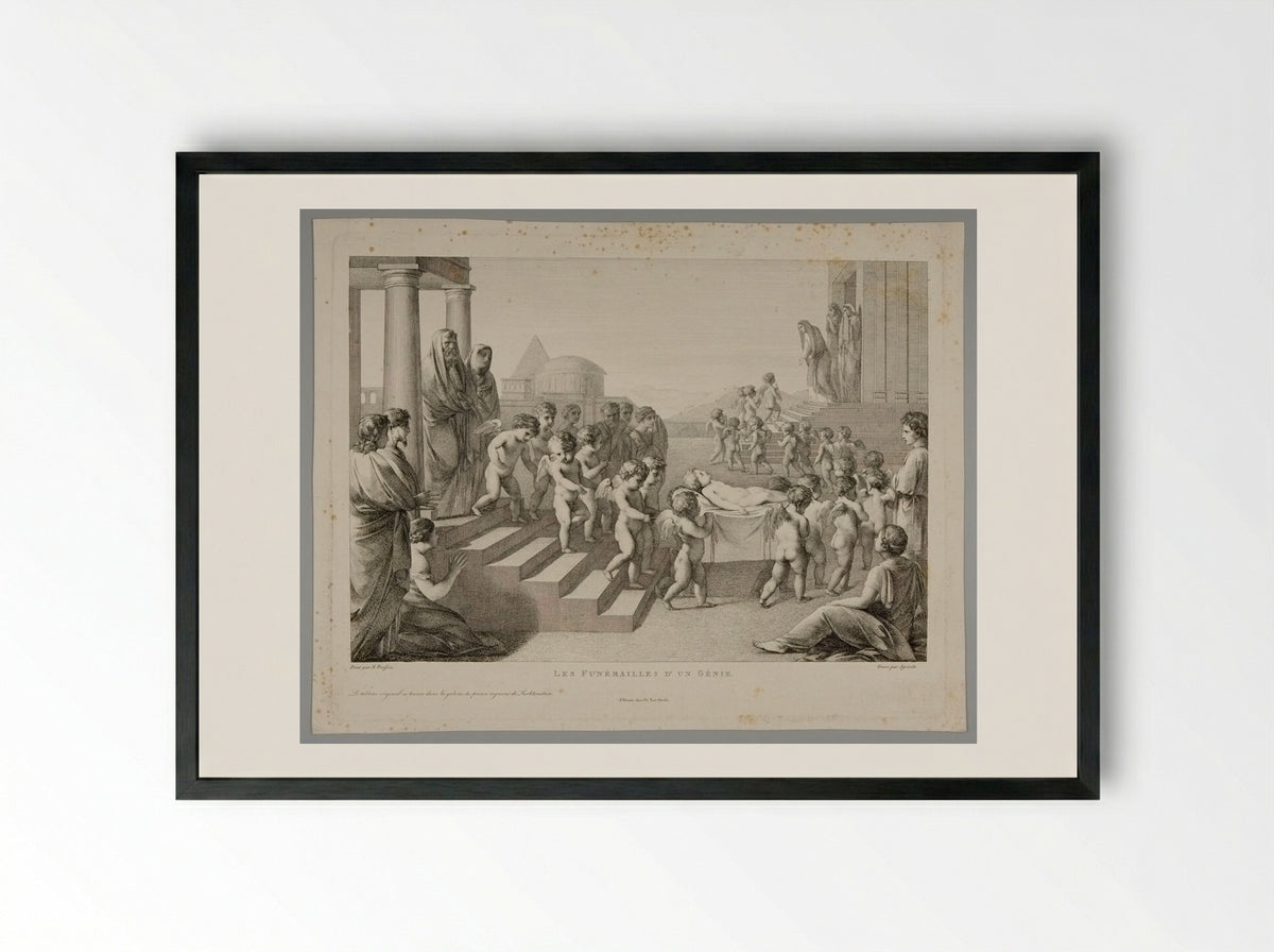 Les Funérailles d'un Génie - Carl Joseph Alois Agricola - Framed Print Black