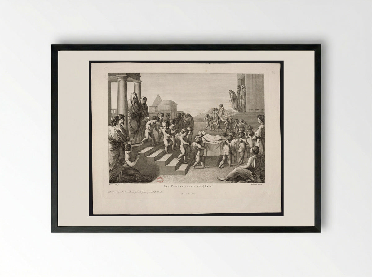Les Funérailles d'un Génie - Carl Joseph Alois Agricola - Framed Print Black