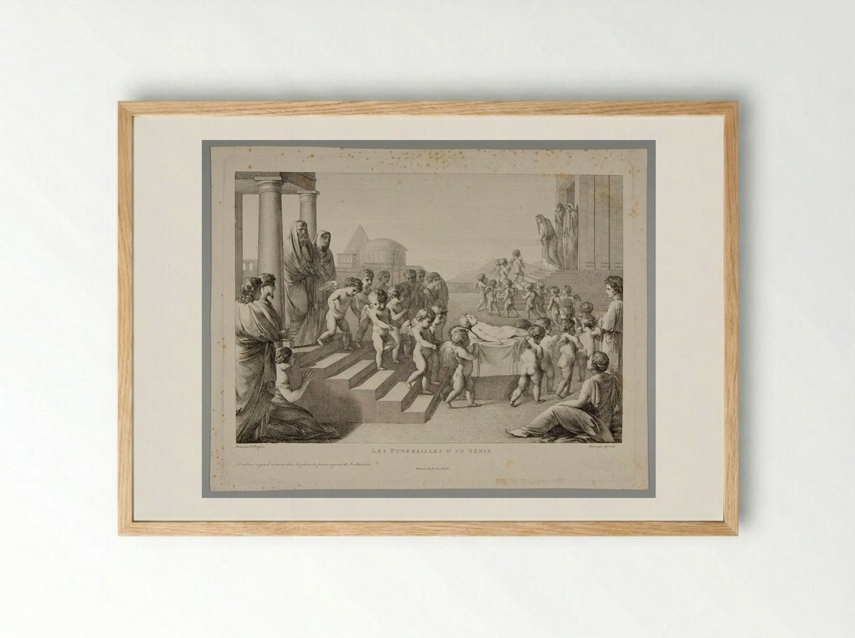 Les Funérailles d'un Génie - Carl Joseph Alois Agricola - Framed Print Wood