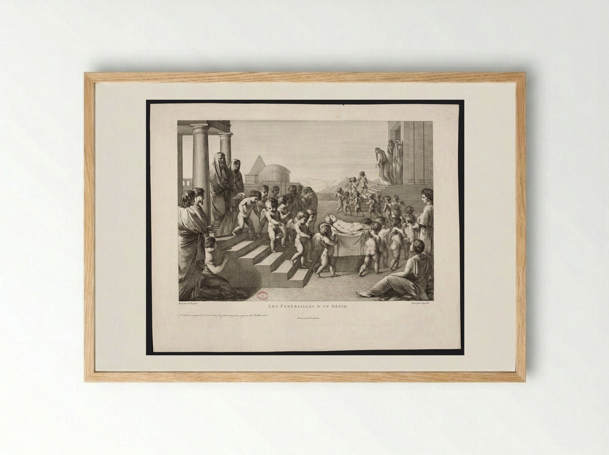 Les Funérailles d'un Génie - Carl Joseph Alois Agricola - Framed Print Wood