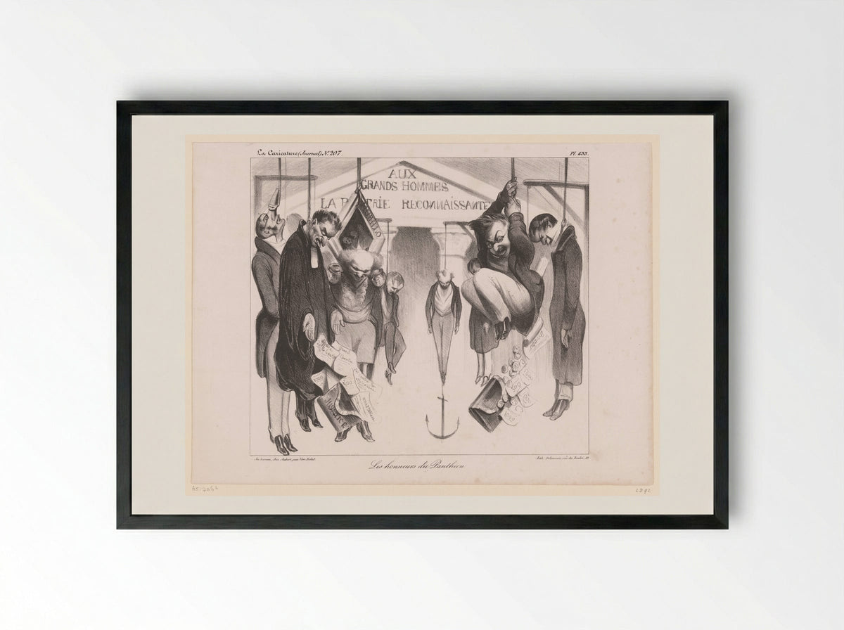 Les Honneurs du Panthéon - Honoré Daumier - Framed Print Black