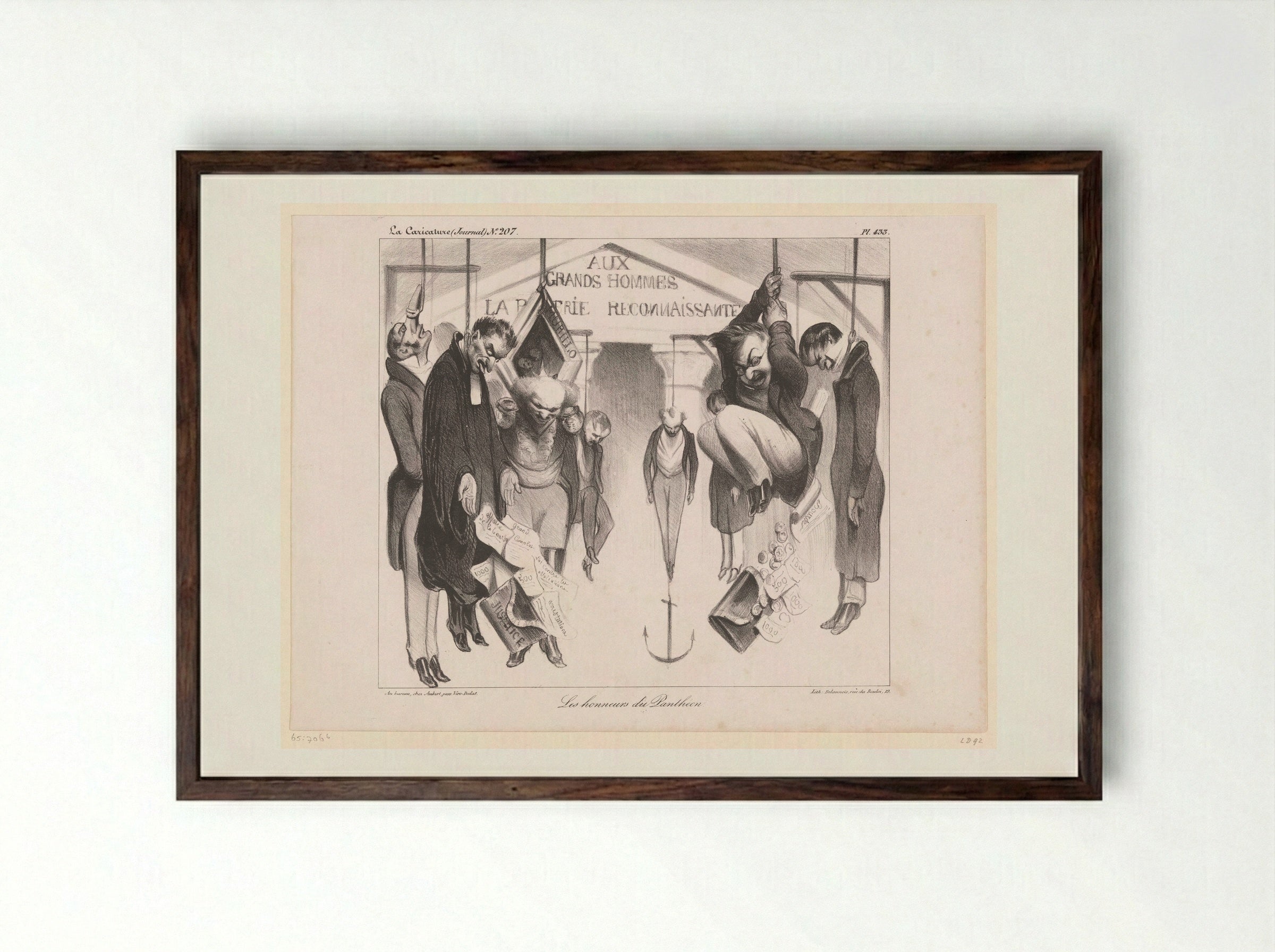 Les Honneurs du Panthéon - Honoré Daumier - Framed Print Dark Wood