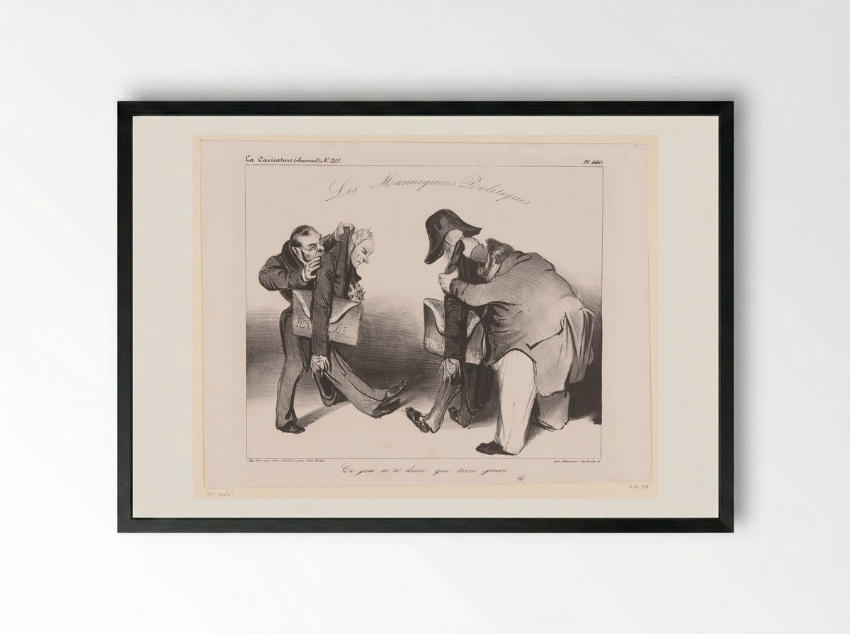 Les Mannequins Politiques - Honoré Daumier - Framed Print Black
