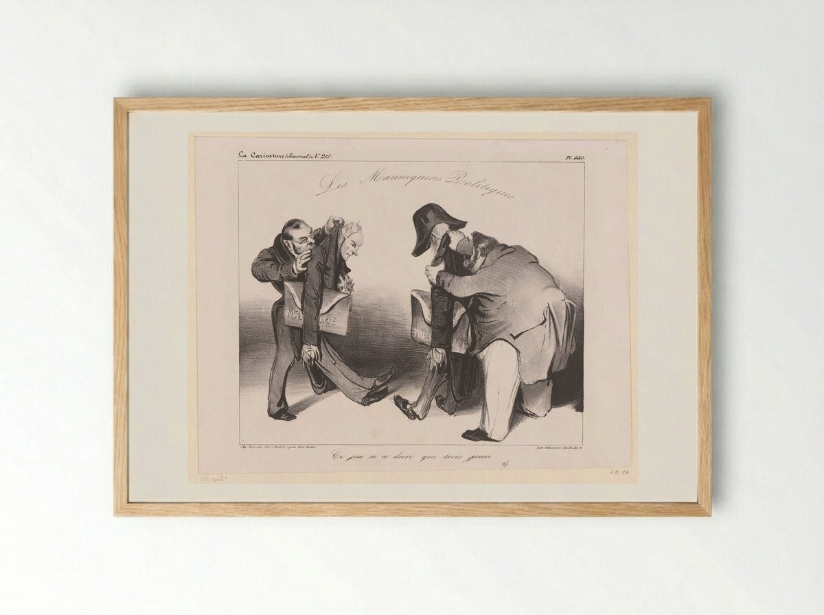 Les Mannequins Politiques - Honoré Daumier - Framed Print Wood