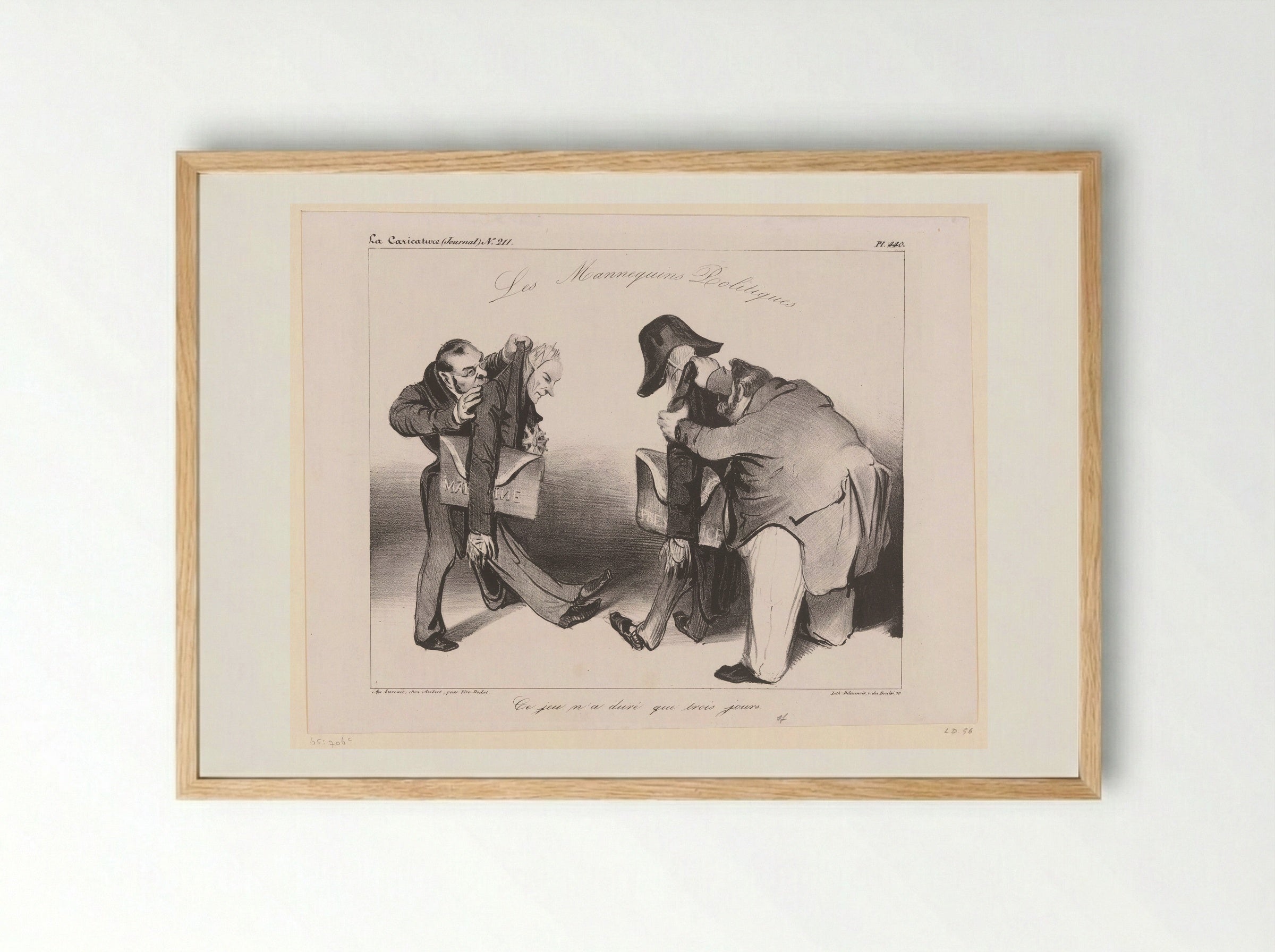 Les Mannequins Politiques - Honoré Daumier - Framed Print Wood