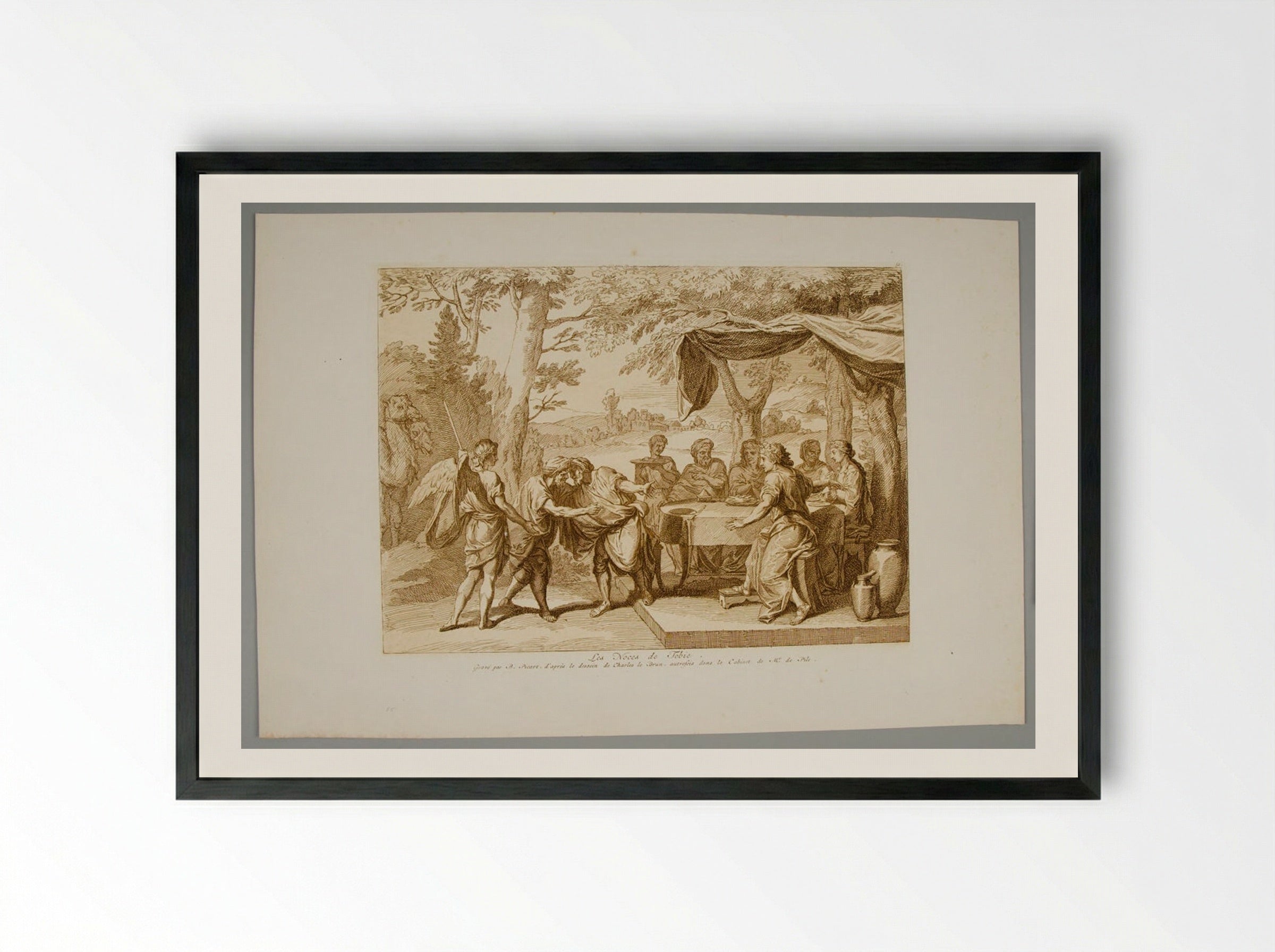 Les Noces de Tobie - Bernard Picart - Framed Print Black