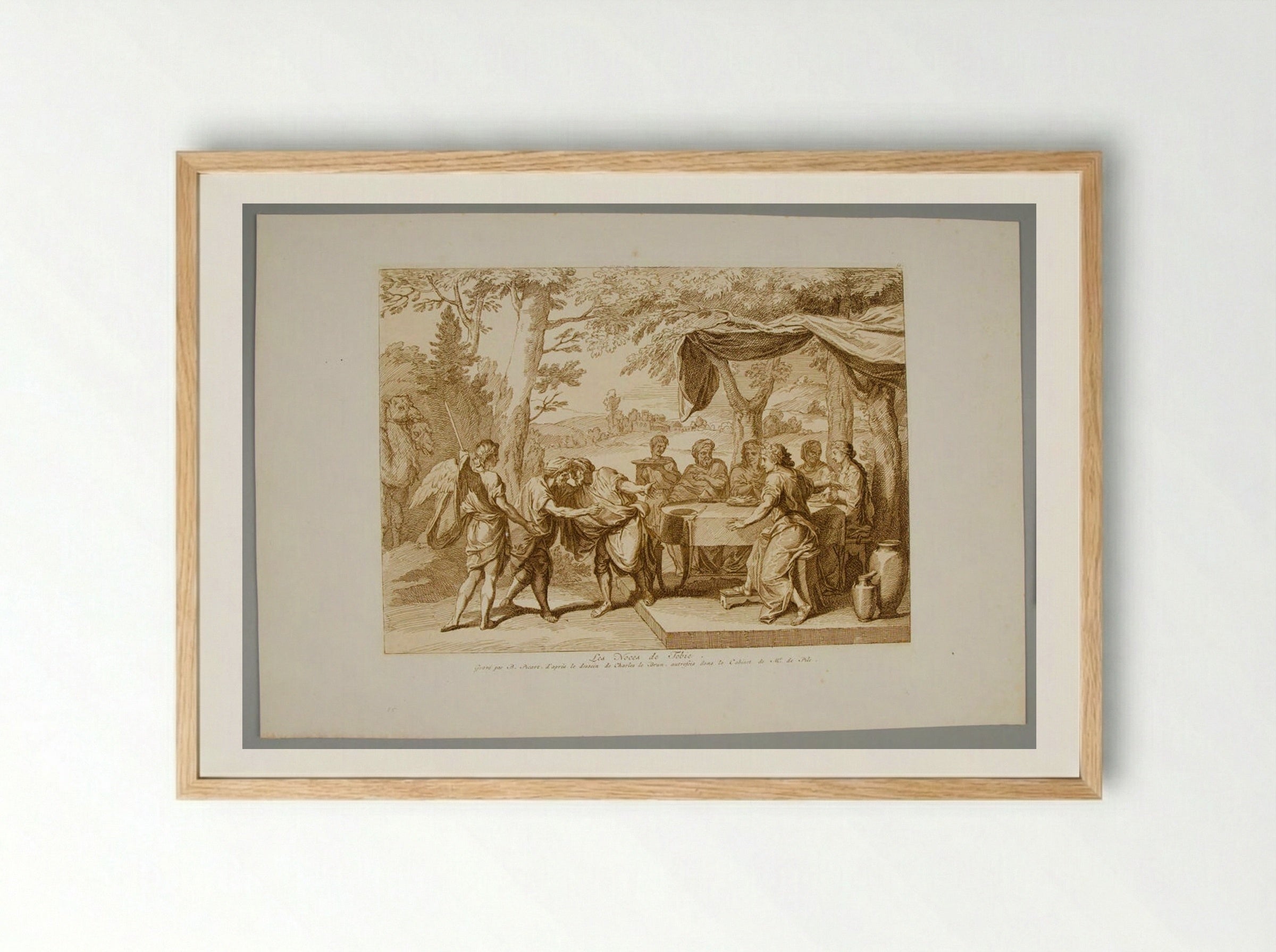 Les Noces de Tobie - Bernard Picart - Framed Print Wood