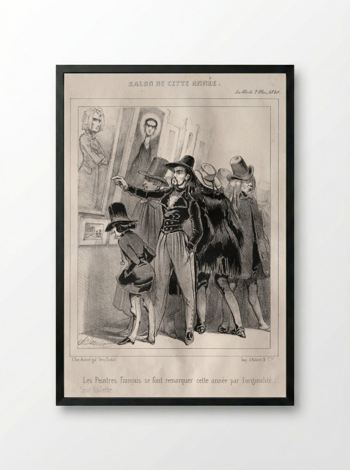 Les Peintres français se font remarquer cette année par l'originalité de leur toilette - Charles Vernier - Framed Print Black