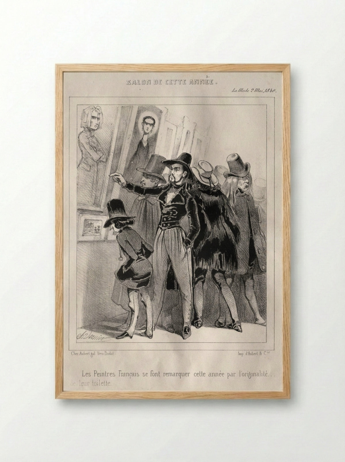 Les Peintres français se font remarquer cette année par l'originalité de leur toilette - Charles Vernier - Framed Print Wood