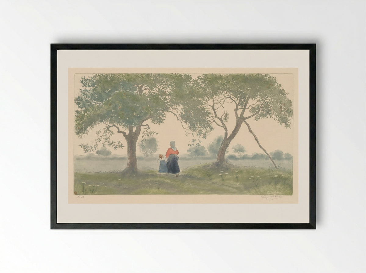 Les Pommiers - Eugène Delâtre - Framed Print Black