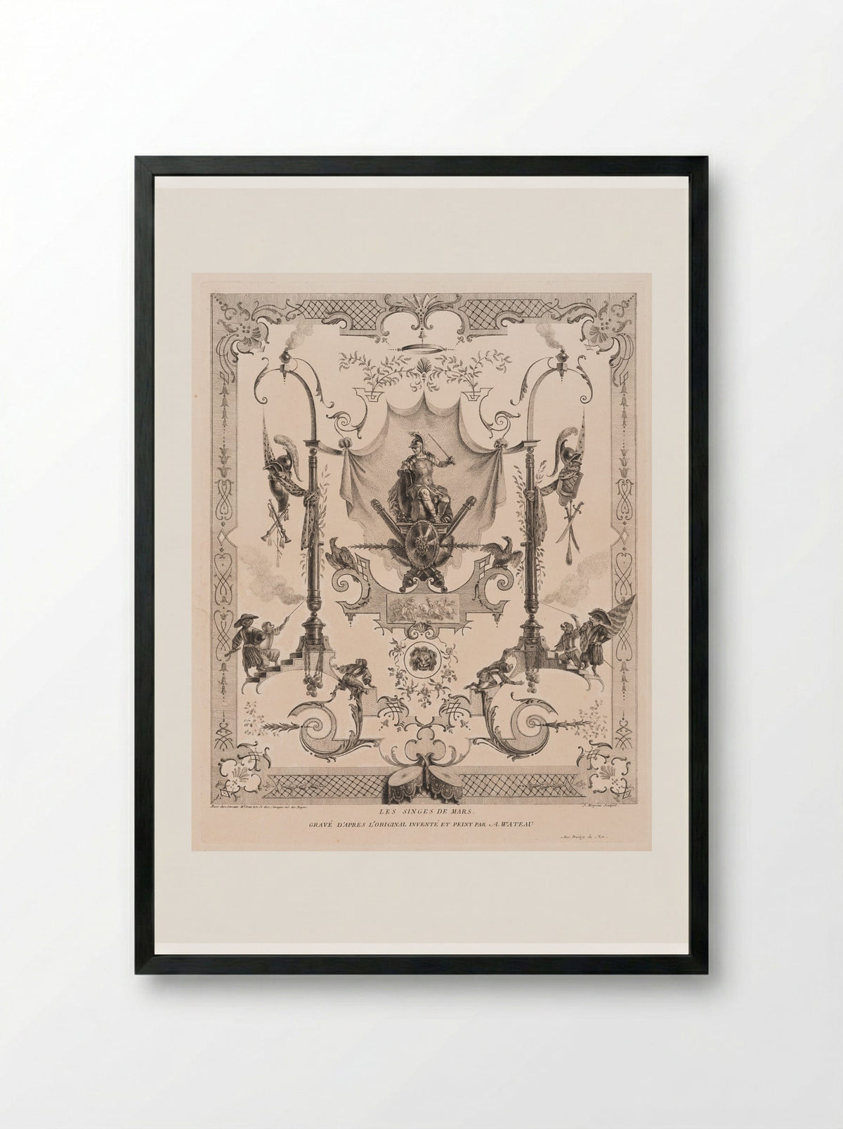 Les Singes de Mars - Jean Moyreau - Framed Print Black