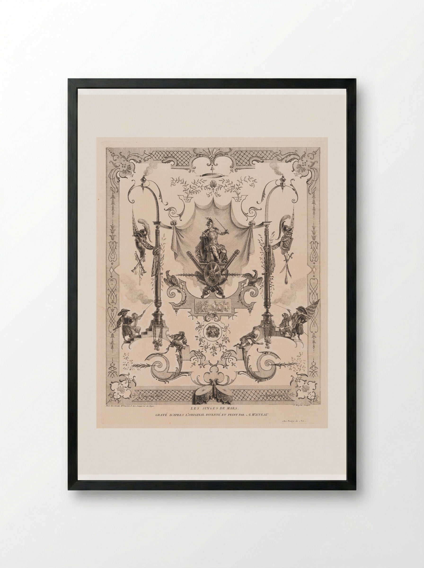 Les Singes de Mars - Jean Moyreau - Framed Print Black