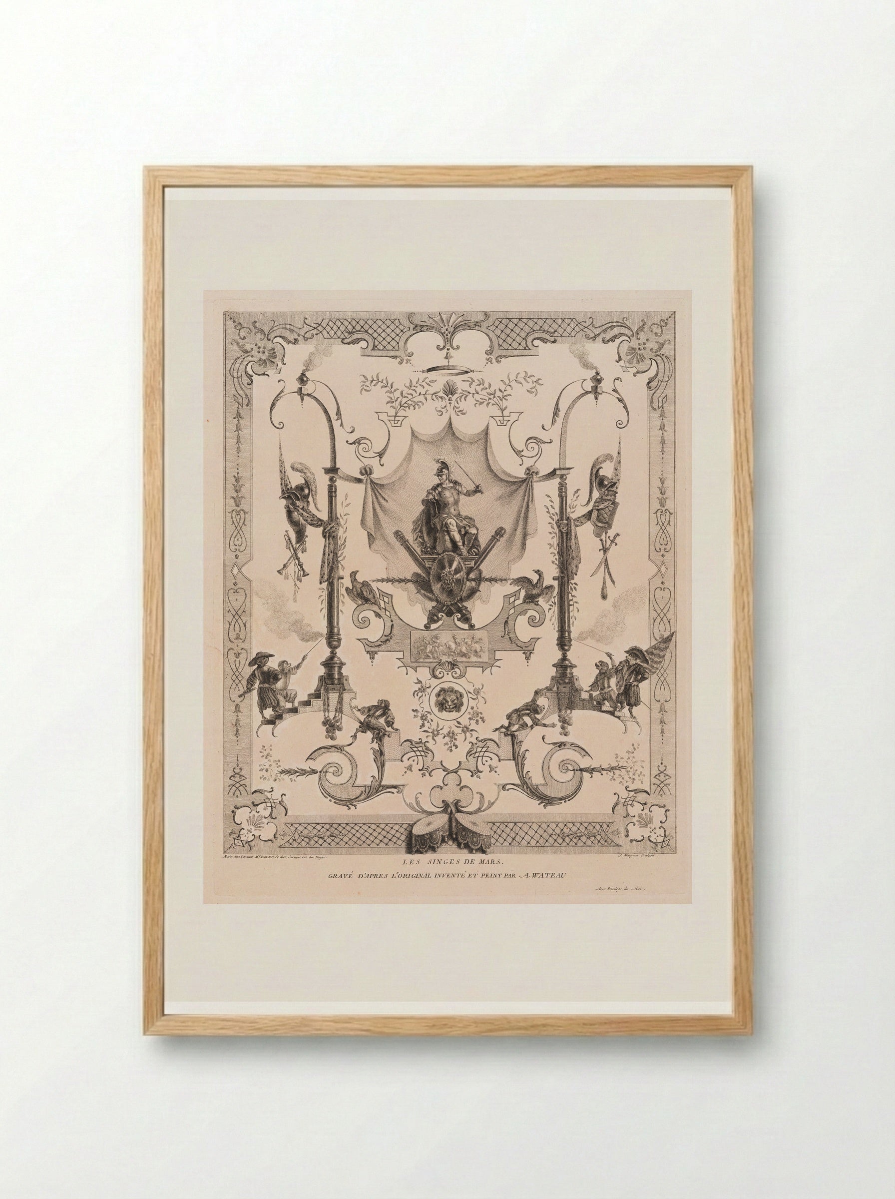 Les Singes de Mars - Jean Moyreau - Framed Print Wood