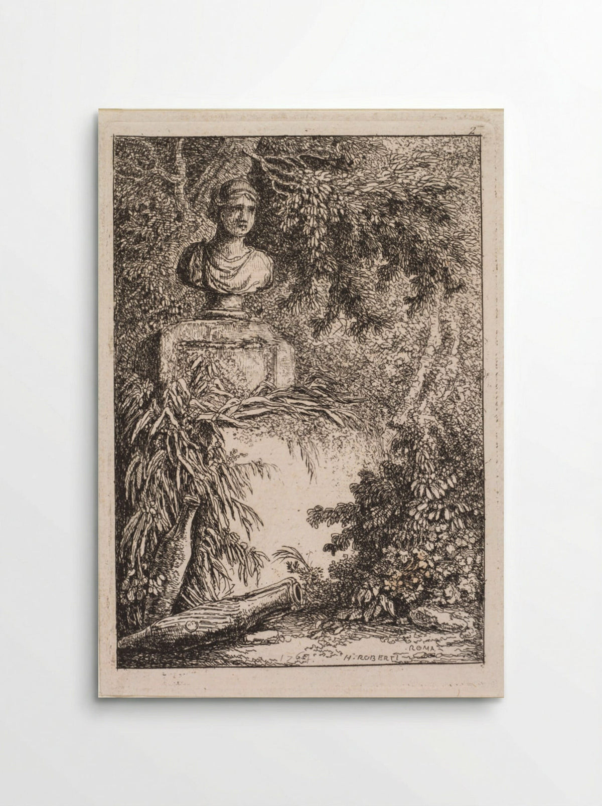 Les Soirées de Rome: Le Buste - Hubert Robert - Poster