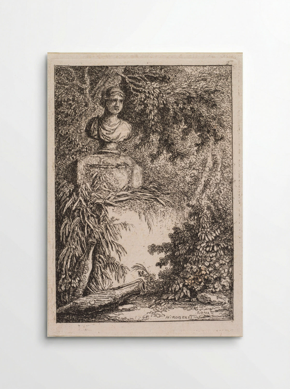 Les Soirées de Rome: Le Buste - Hubert Robert - Poster