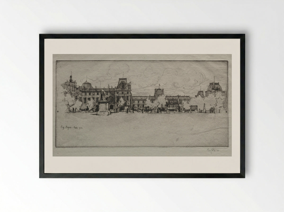 Les Tuileries - Eugène Bejot - Framed Print Black