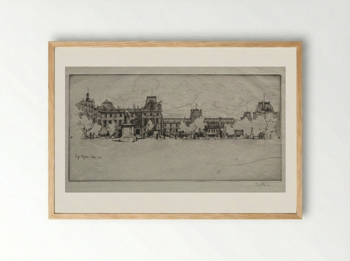 Les Tuileries - Eugène Bejot - Framed Print Wood