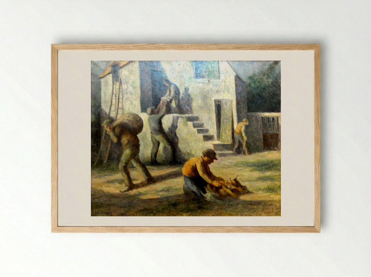 Les Voleurs De Poulets - Maximilien Luce - Framed Print Wood