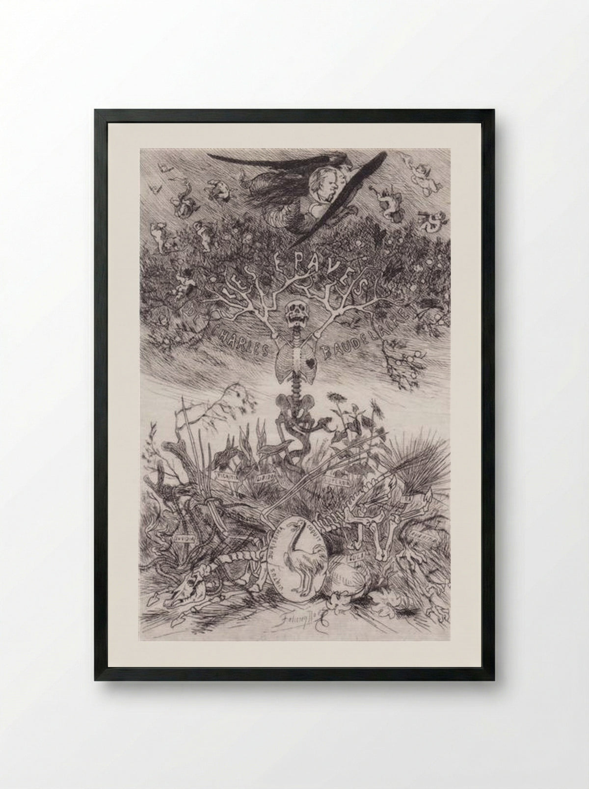 Les Épaves (The Scraps) - Félicien Rops - Framed Print Black