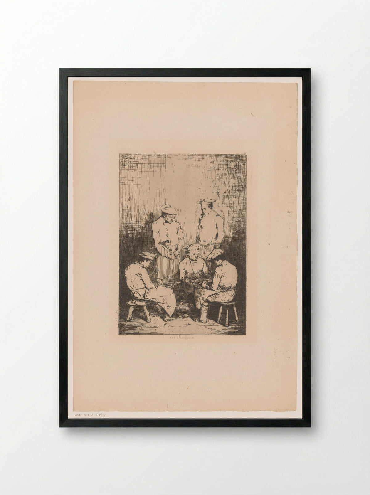 Les Éplucheurs - Alfred Philippe Roll - Framed Print Black