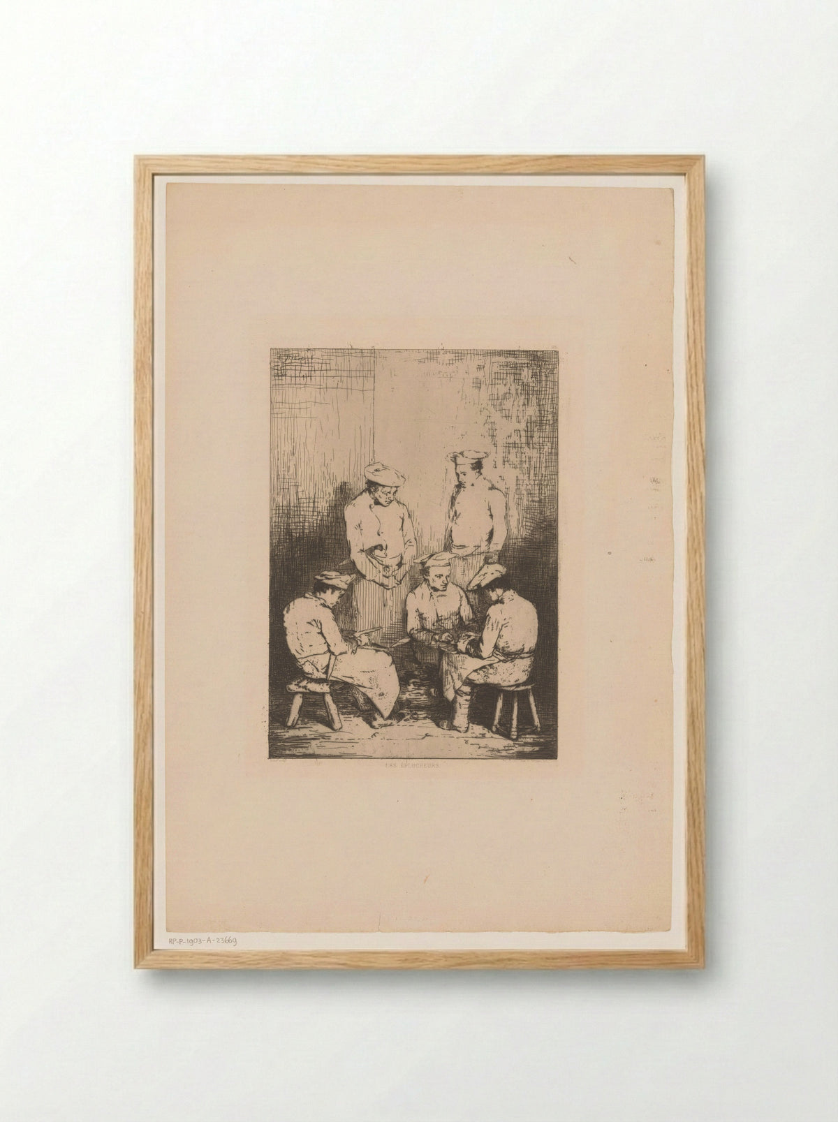 Les Éplucheurs - Alfred Philippe Roll - Framed Print Wood
