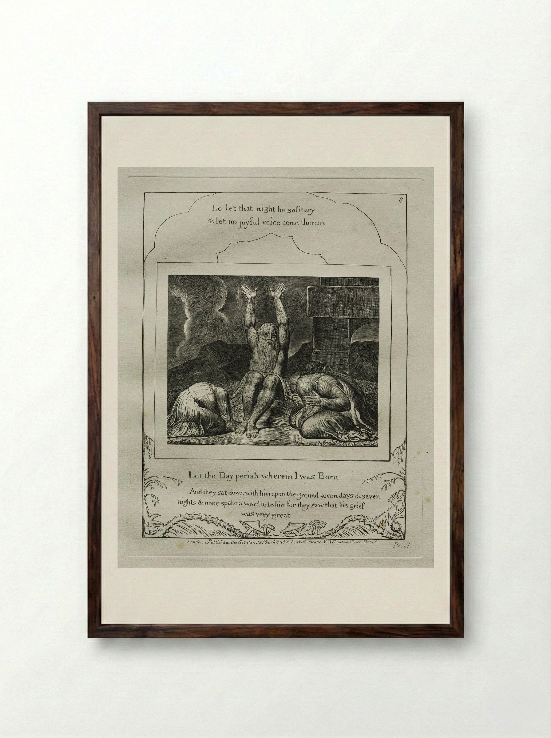 Let the Day Perish Wherein I Was Born - William Blake - Framed Print Dark Wood