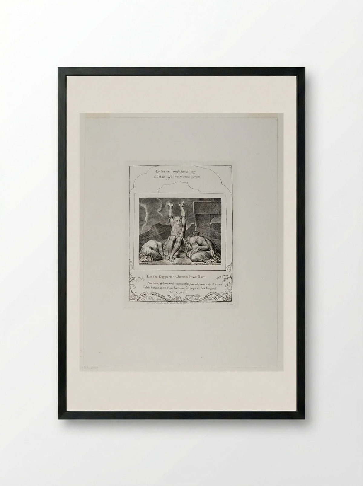 Let the day perish wherein I was born - William Blake - Framed Print Black
