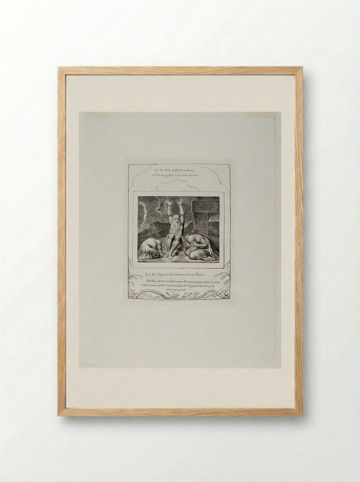 Let the day perish wherein I was born - William Blake - Framed Print Wood